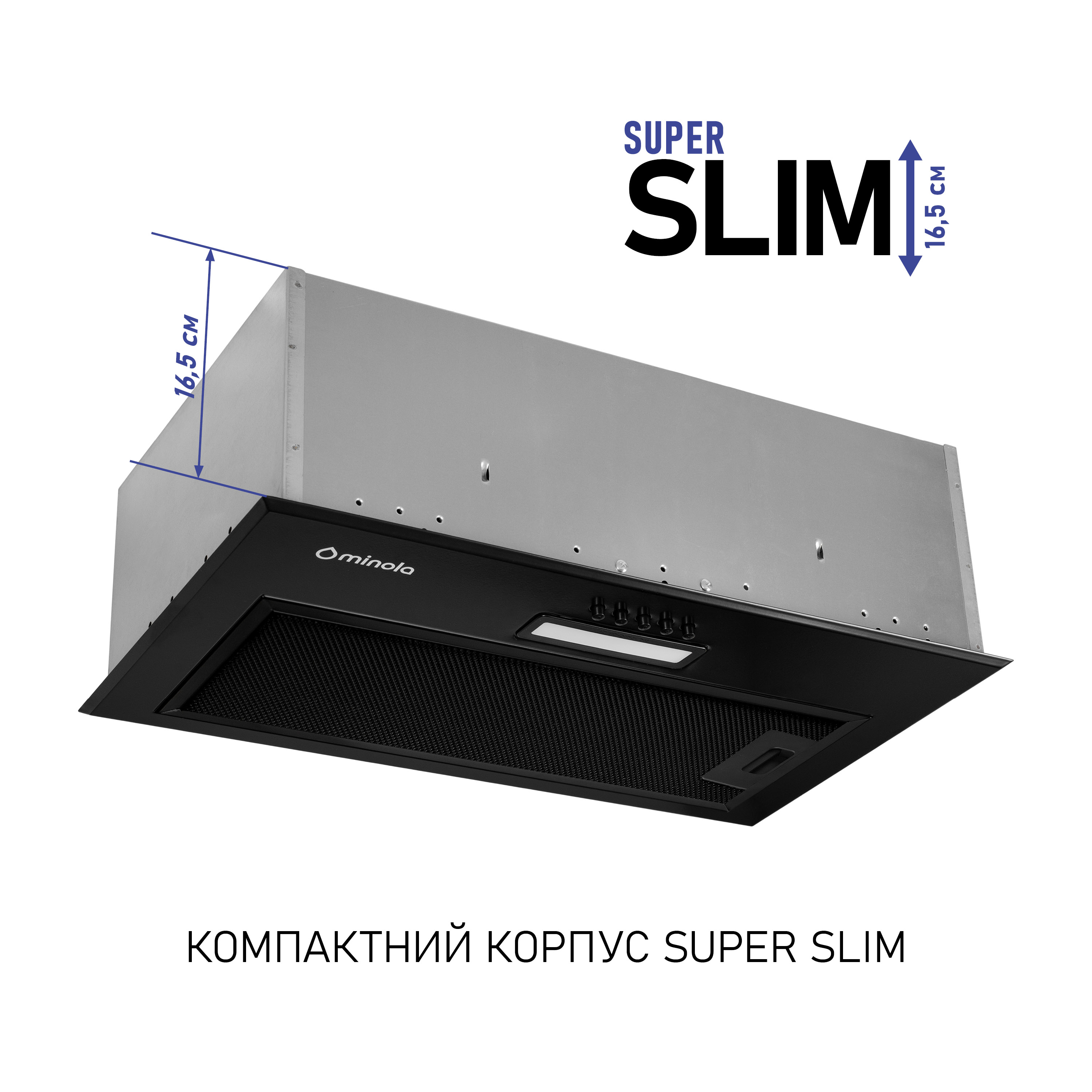 Minola 5905538402614 - зображення 2 Вытяжка полновстроенная Minola HBI 5214 BLF 700 LED - зображення 2
