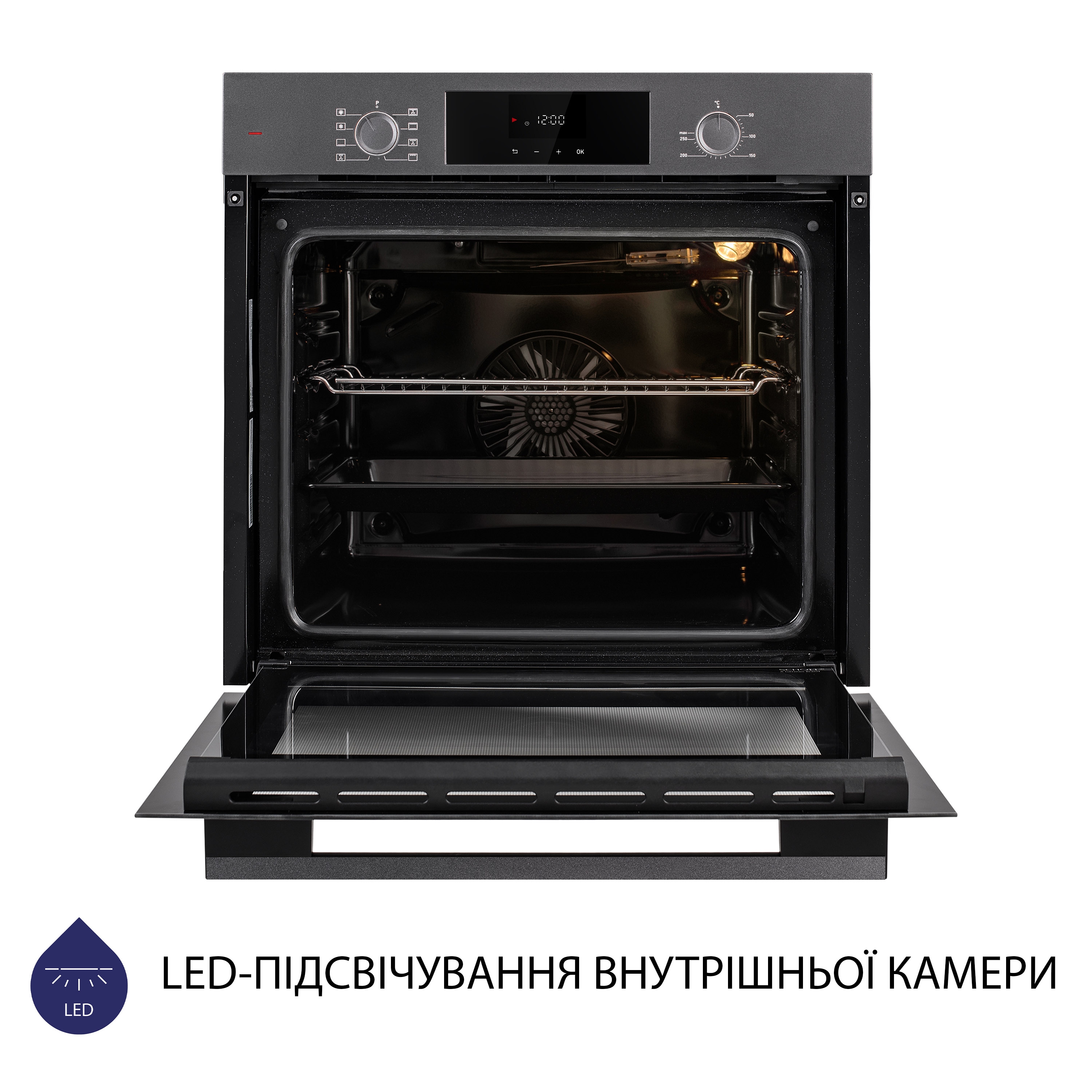 Духовой шкаф электрический Minola EOD 6804 Platinum Gray - зображення 6