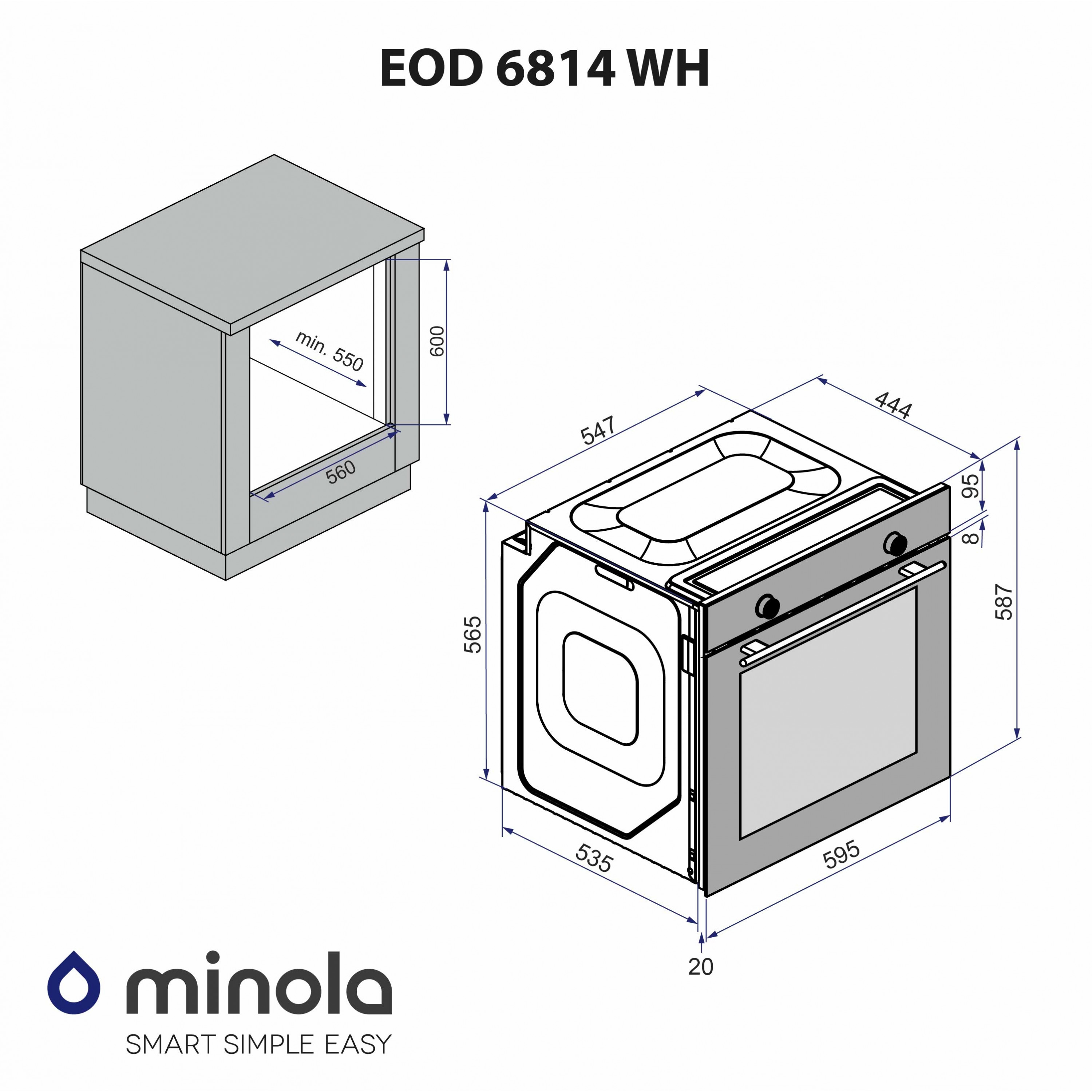 Духова шафа електрична Minola EOD 6814 WH - зображення 14