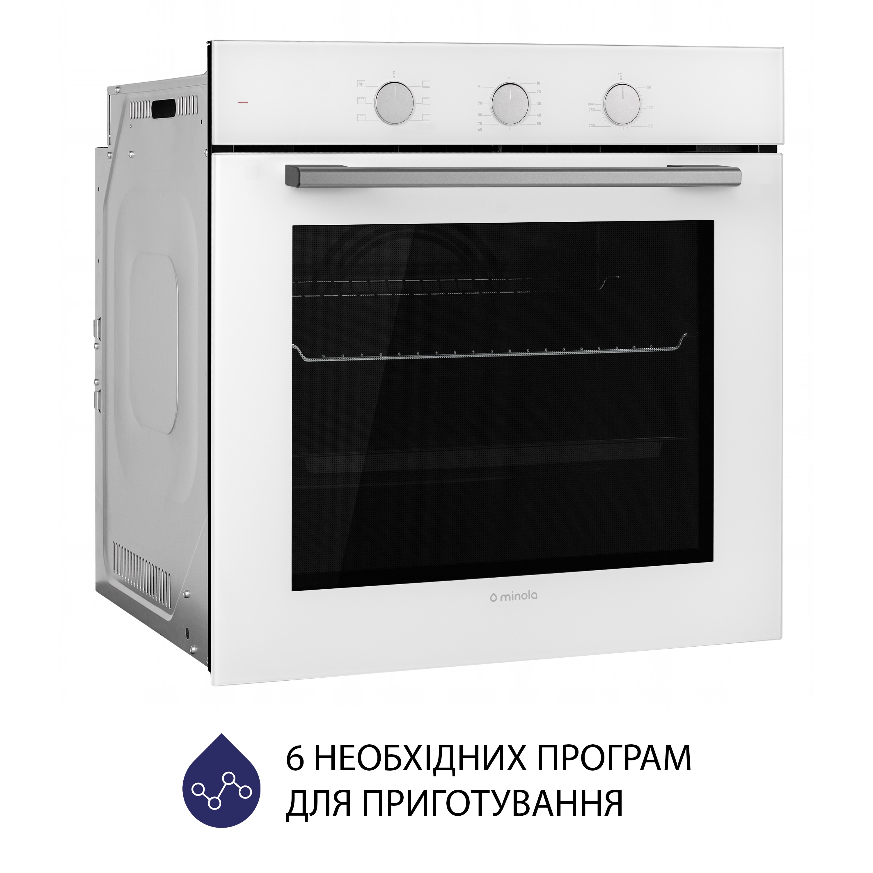 Minola 5905538401556 - зображення 3 Духовой шкаф электрический Minola EO 665 WH - зображення 3
