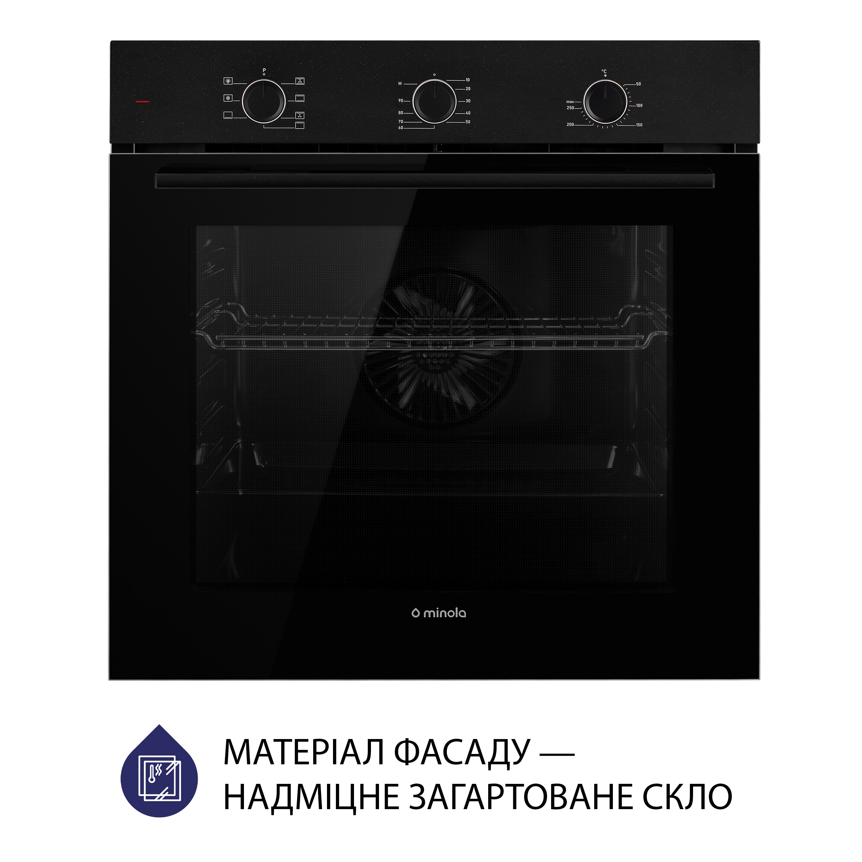 Minola 5902767909655 - зображення 2 Духовой шкаф электрический Minola EO 674 Midnight - зображення 2
