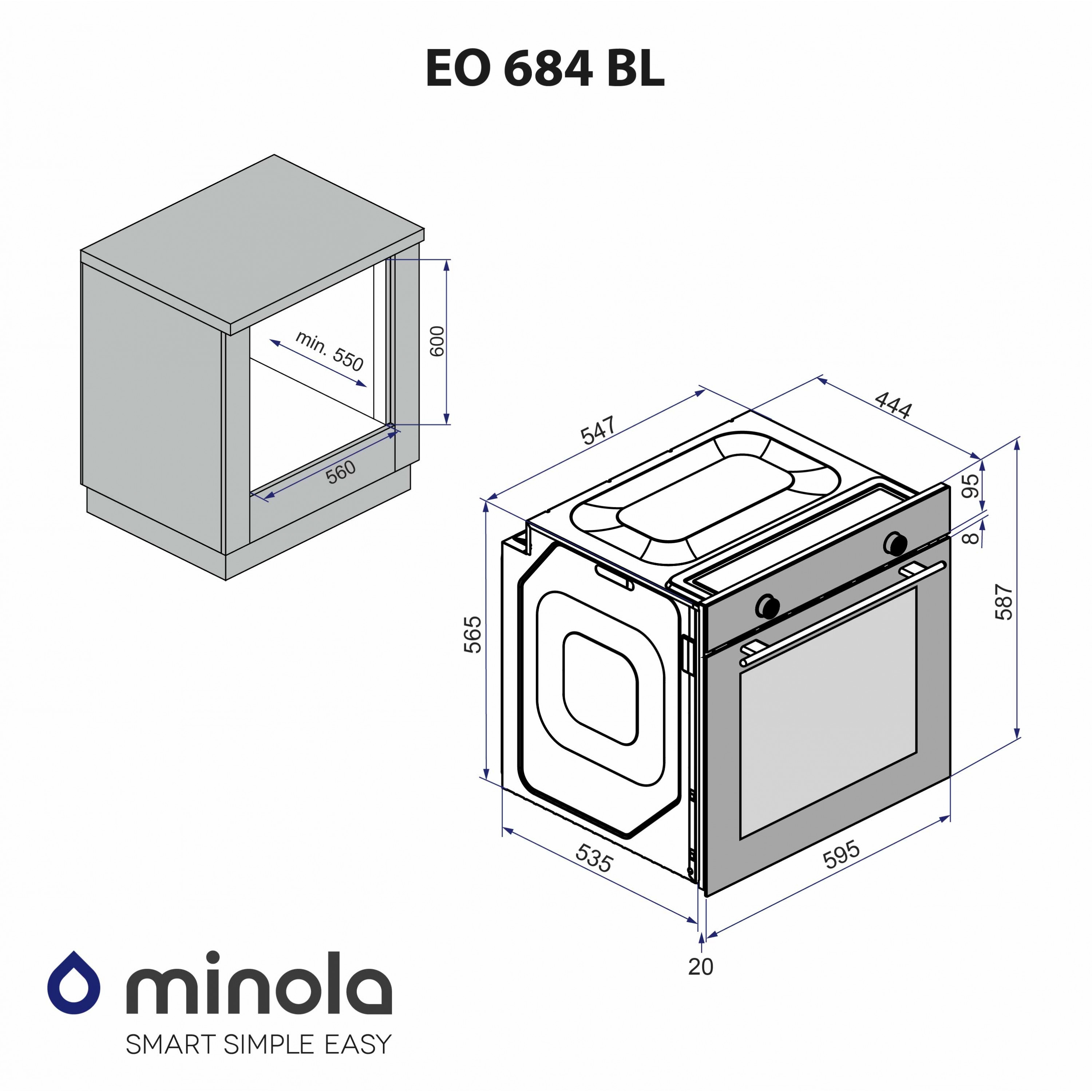 Духова шафа електрична Minola EO 684 BL - зображення 14