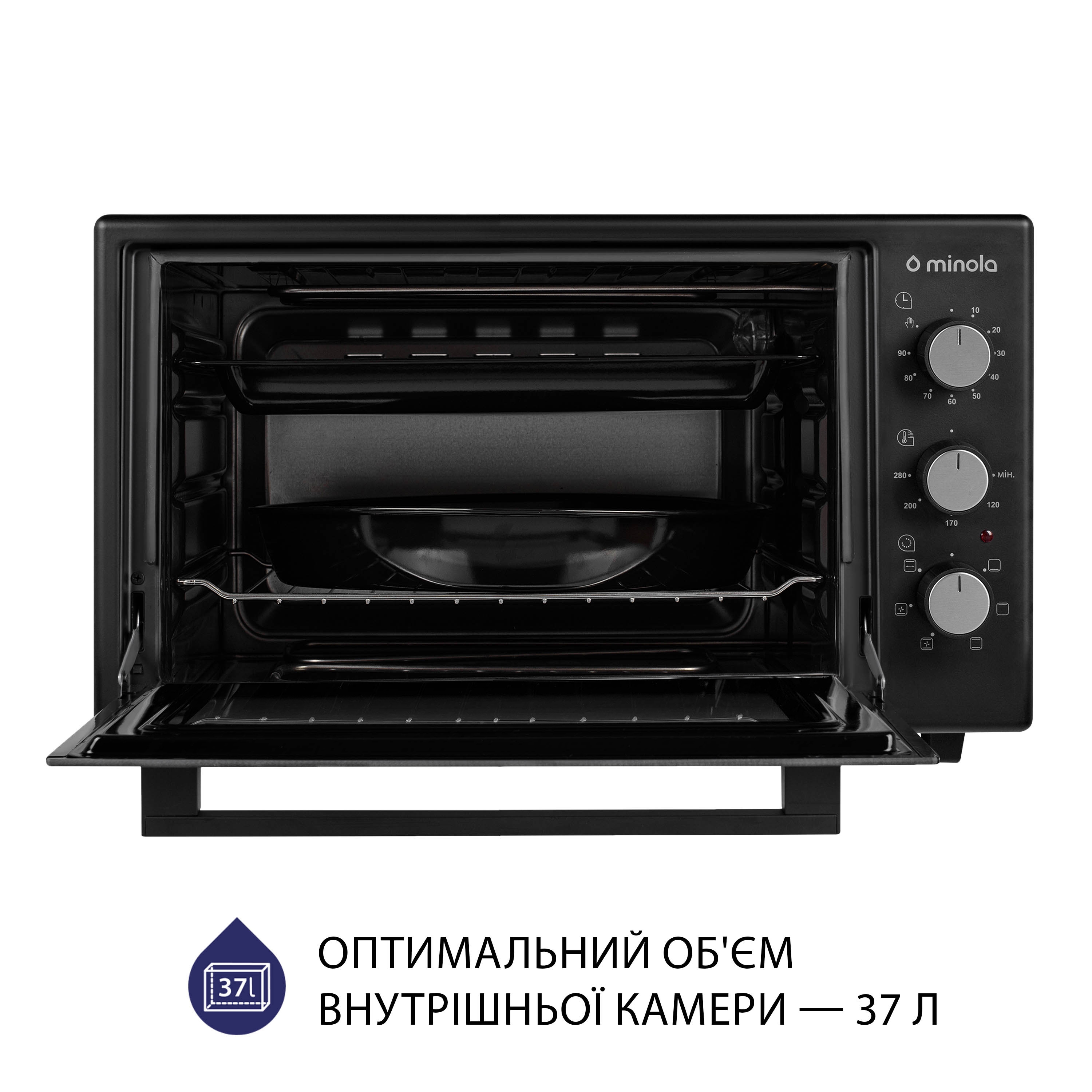 Minola 5902767909235 - зображення 2 Электрическая печь Minola FOET 3714 BL - зображення 2