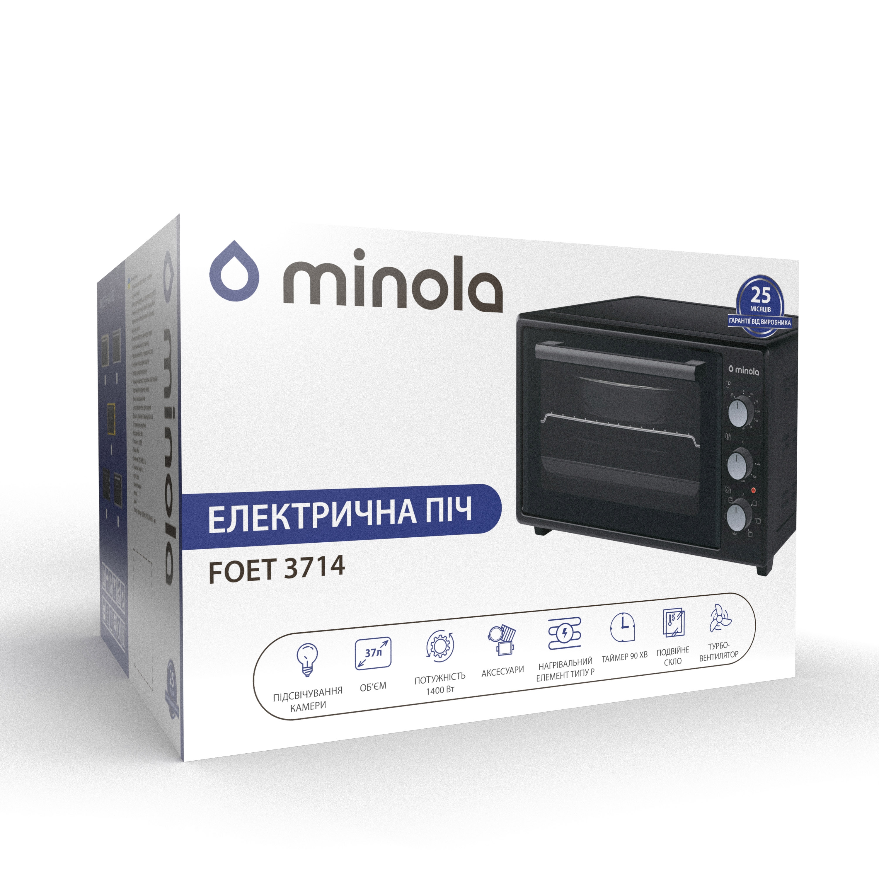 Minola 5902767909259 - зображення 15 Электрическая печь Minola FOET 3714 GR - зображення 15