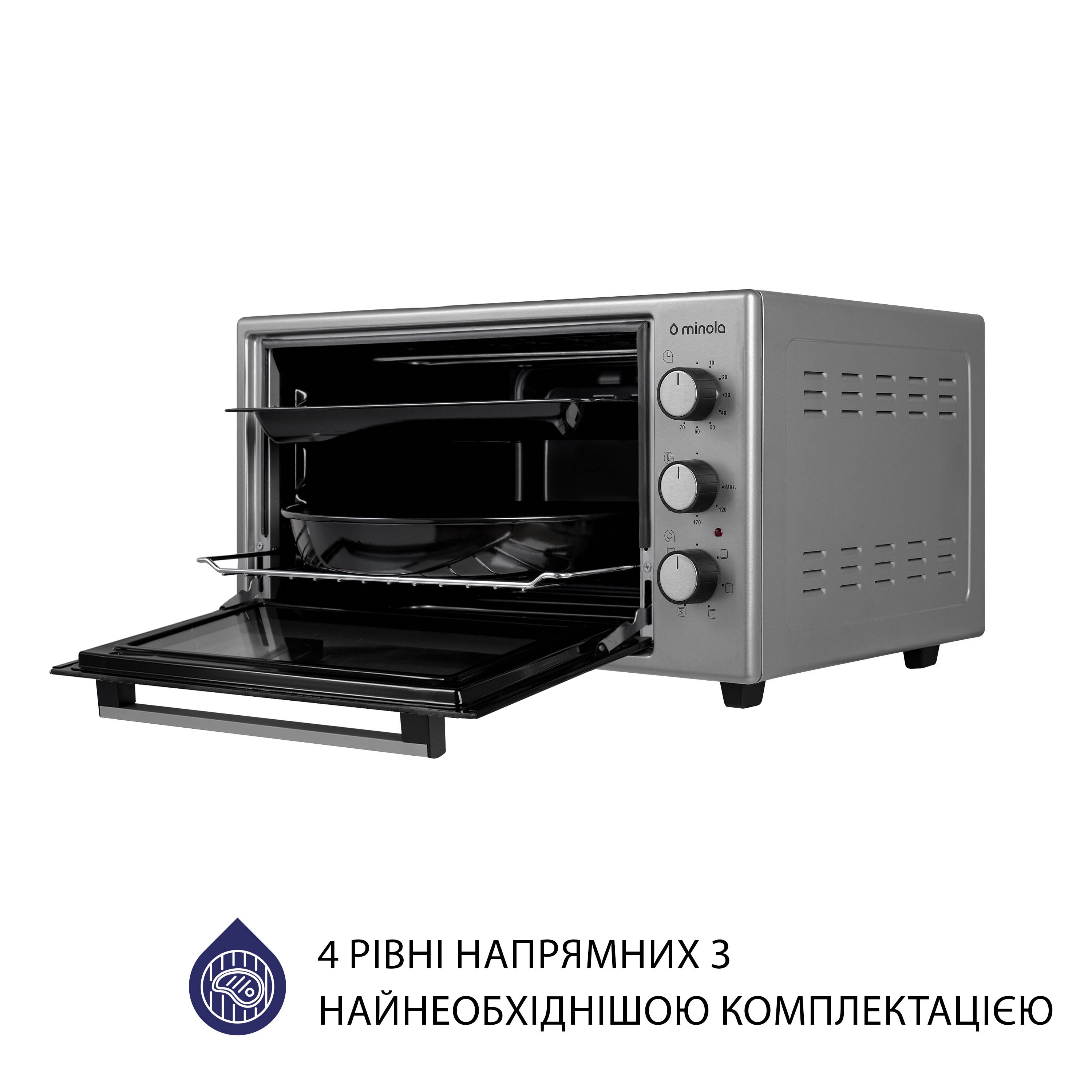 Minola 5902767909259 - зображення 8 Электрическая печь Minola FOET 3714 GR - зображення 8