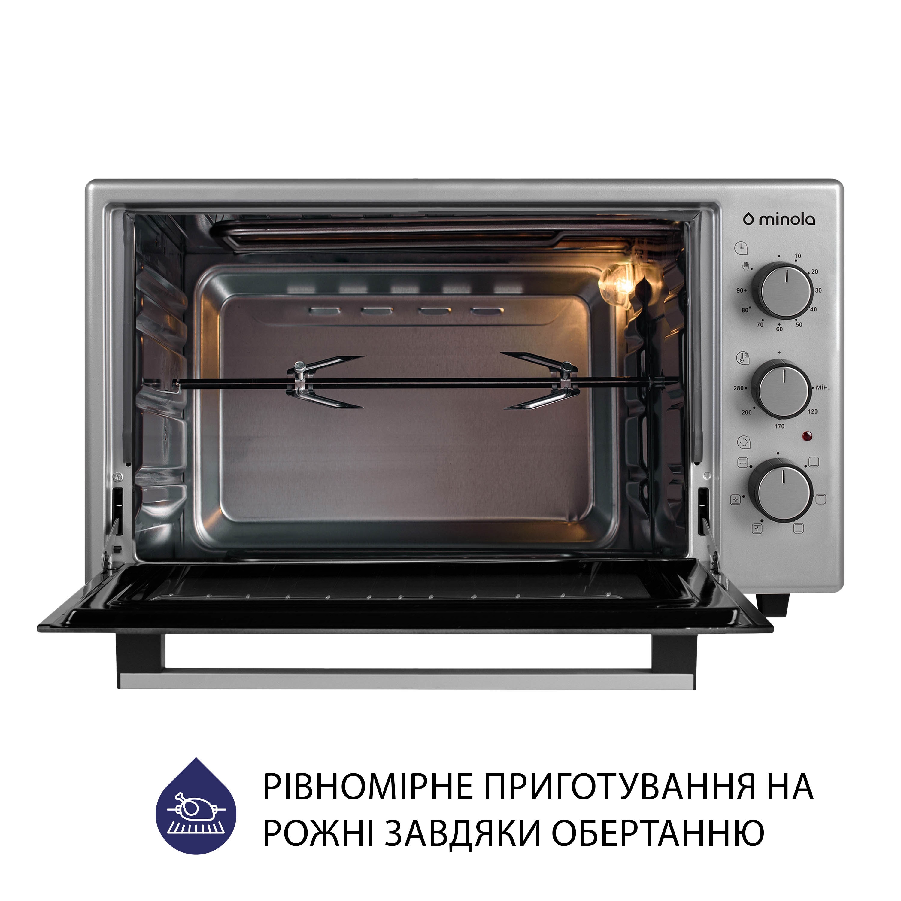 Minola 5902767909259 - зображення 10 Электрическая печь Minola FOET 3714 GR - зображення 10