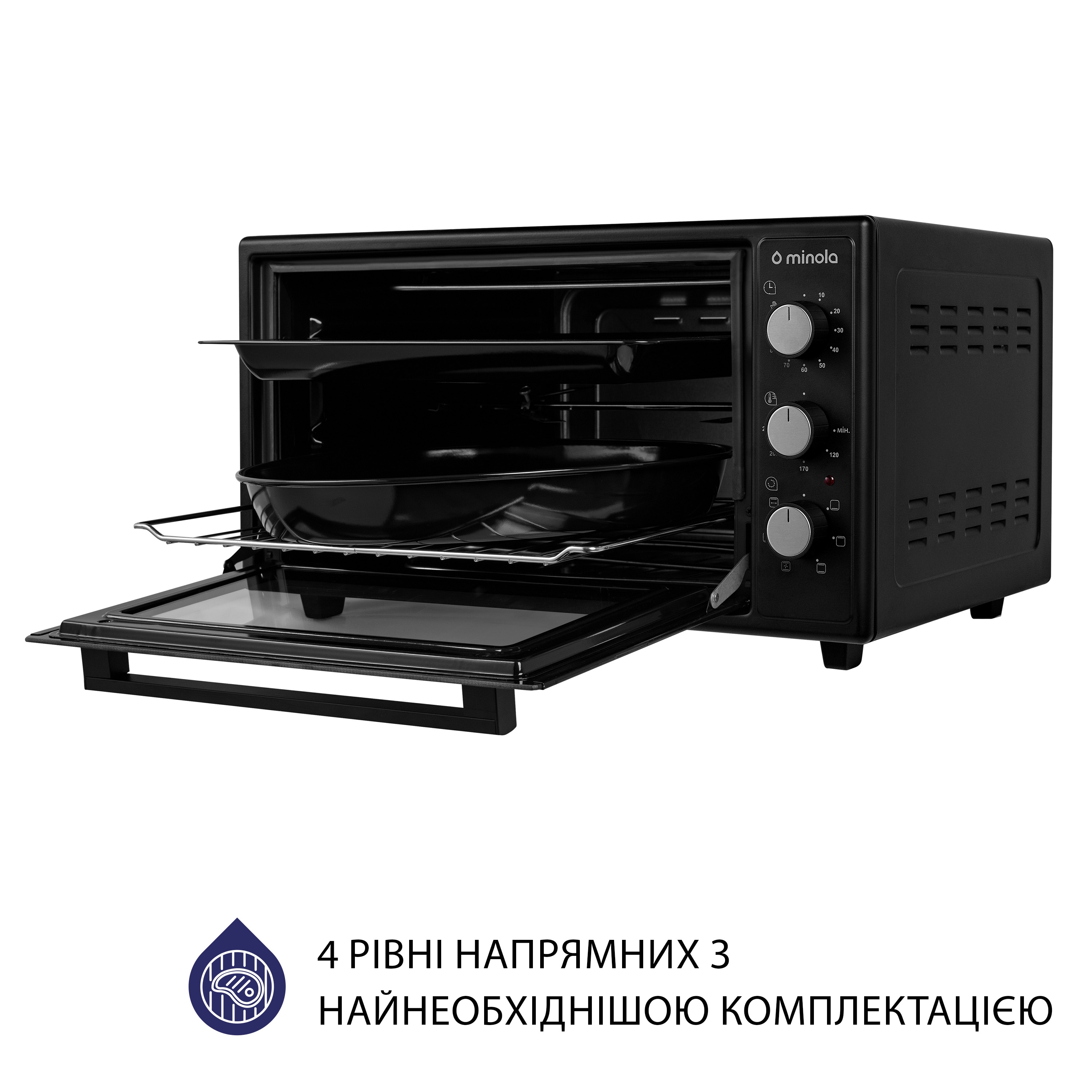 Minola 5902767909365 - зображення 8 Электрическая печь Minola FOET 4815 BL - зображення 8