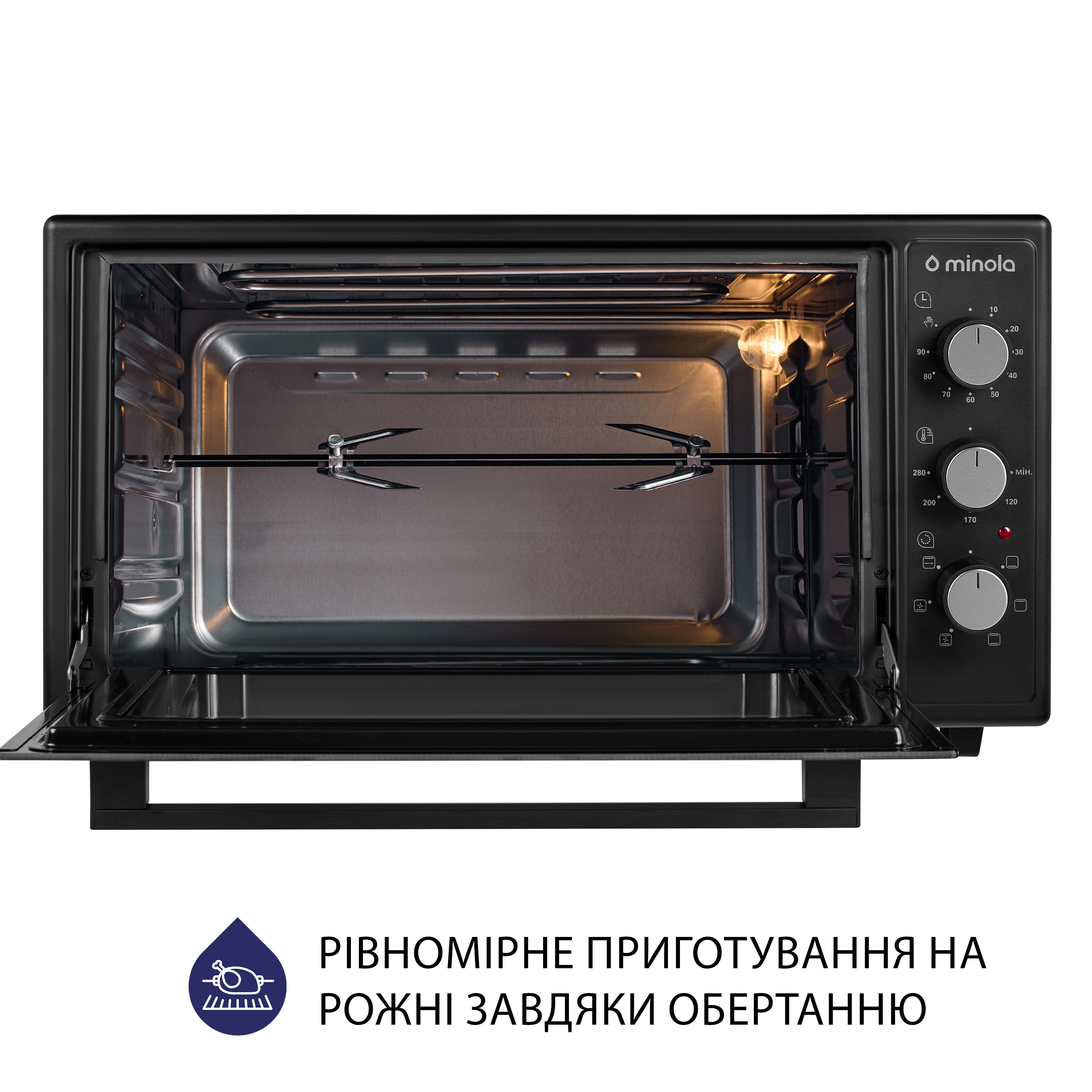 Minola 5902767909365 - зображення 10 Электрическая печь Minola FOET 4815 BL - зображення 10