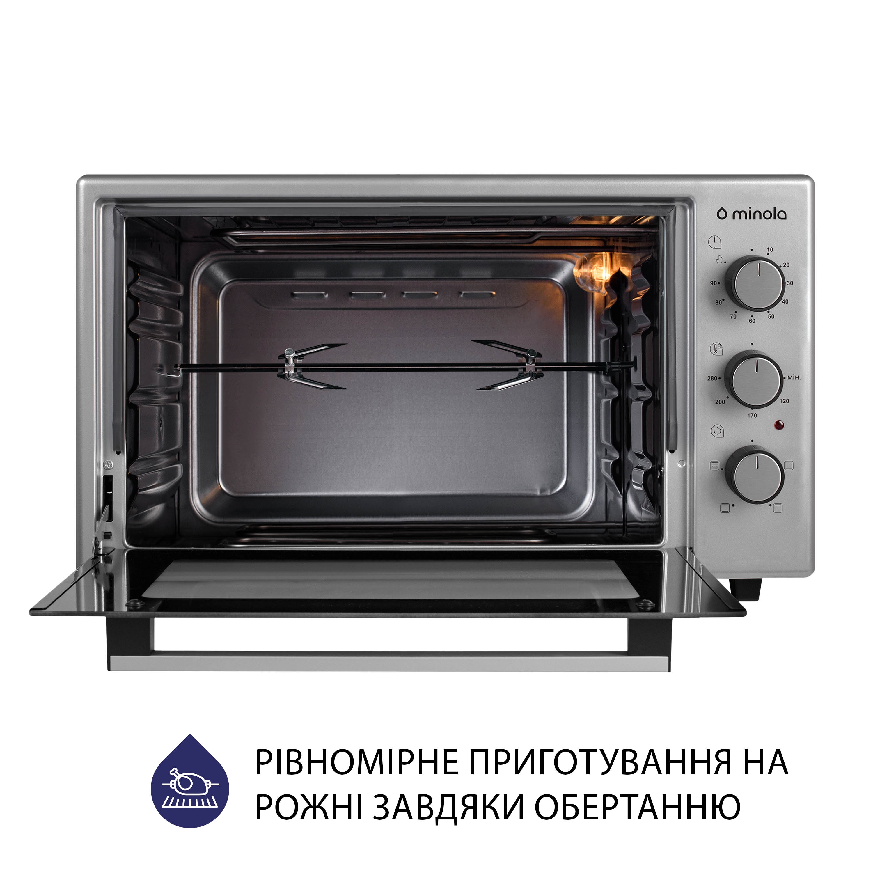 Minola 5902767909211 - зображення 9 Электрическая печь Minola FOEV 3714 GR - зображення 9