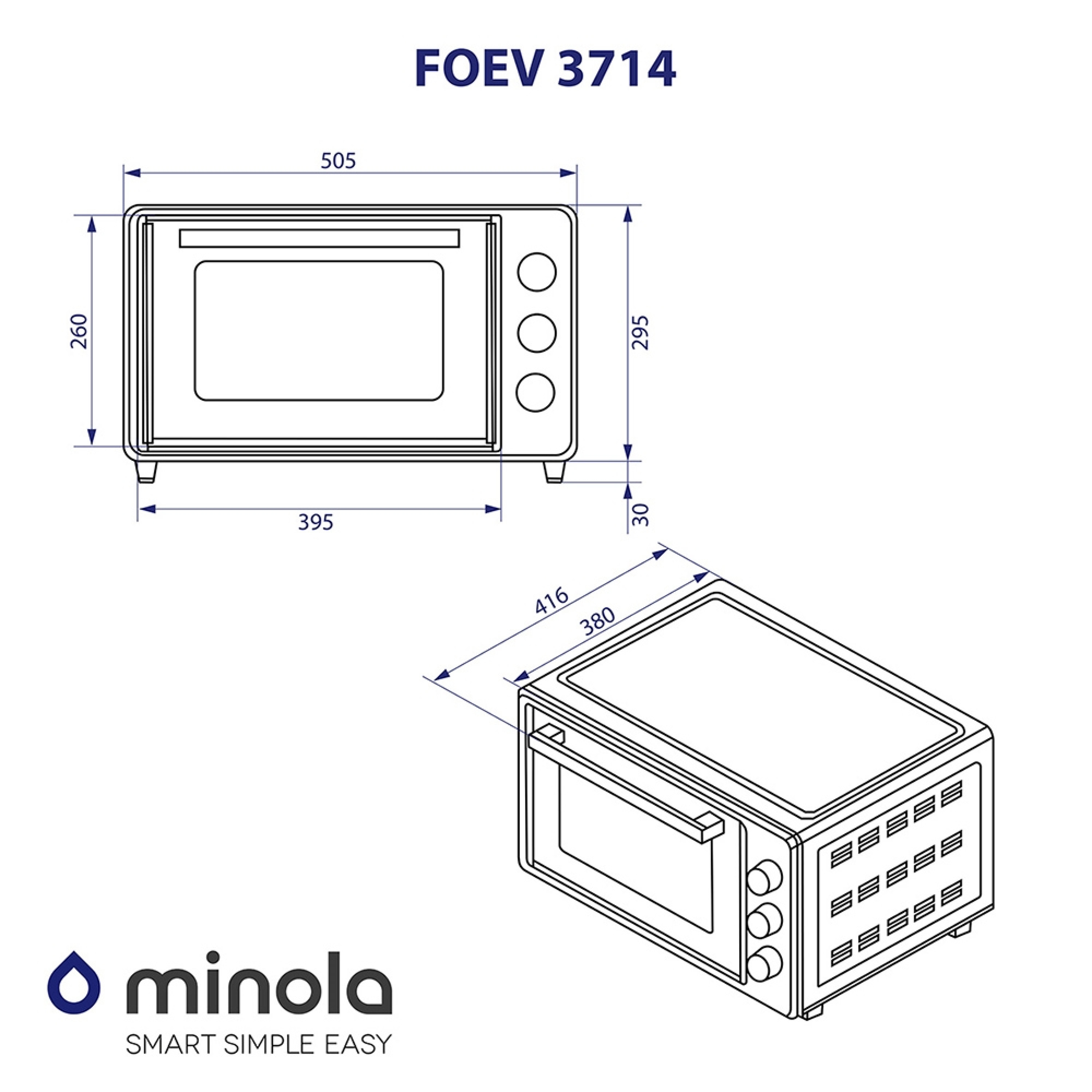 Minola 5902767909228 - зображення 15 Электрическая печь Minola FOEV 3714 IV - зображення 15