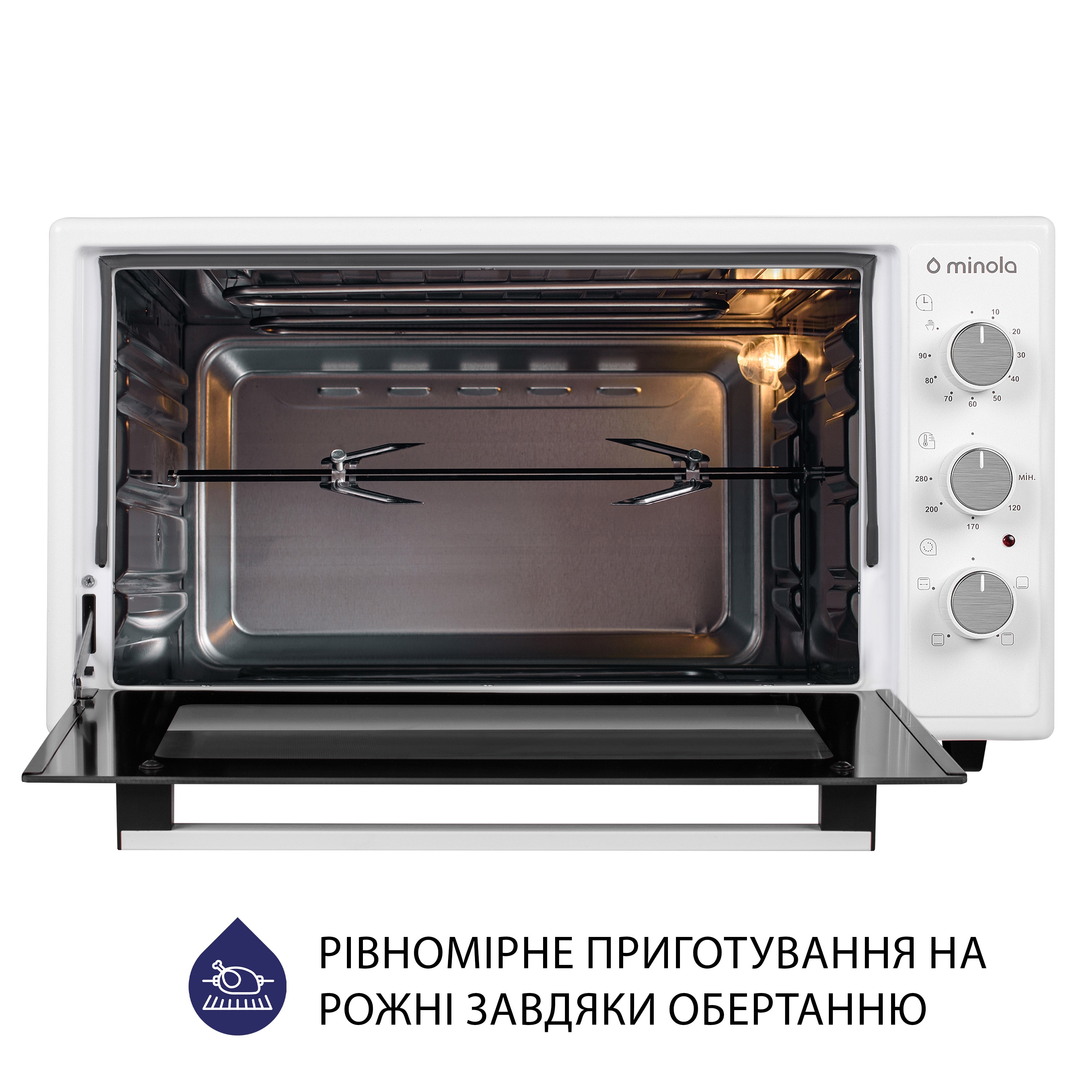 Електрична піч Minola FOEV 4815 WH - зображення 9