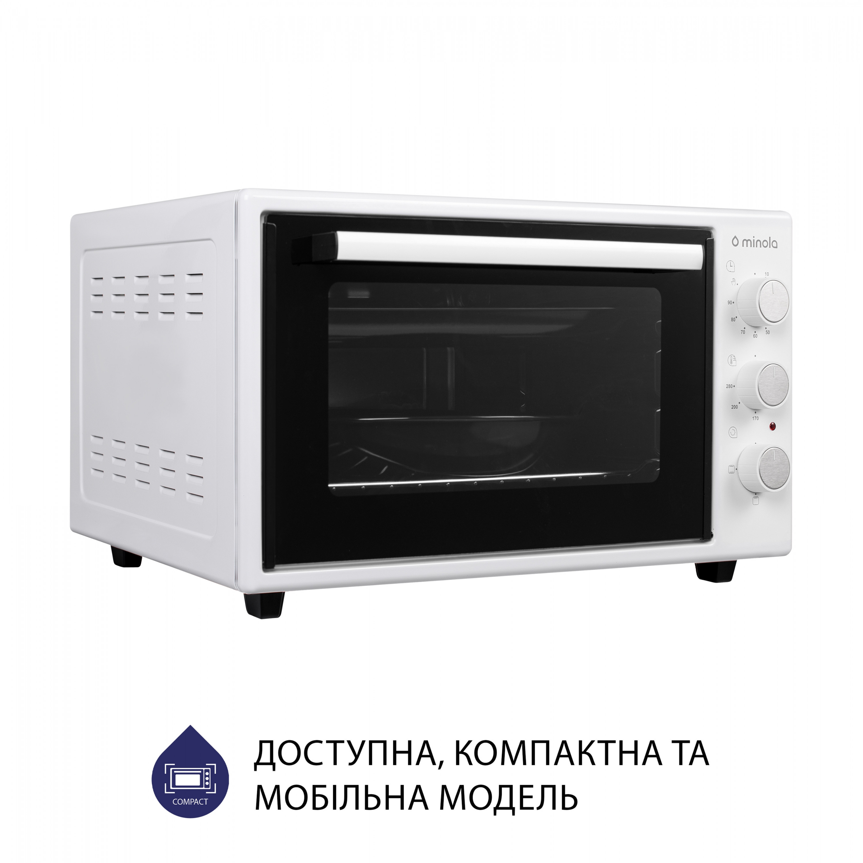Minola 5902767909167 - зображення 4 Електрична піч Minola FOE 3714 WH - зображення 4