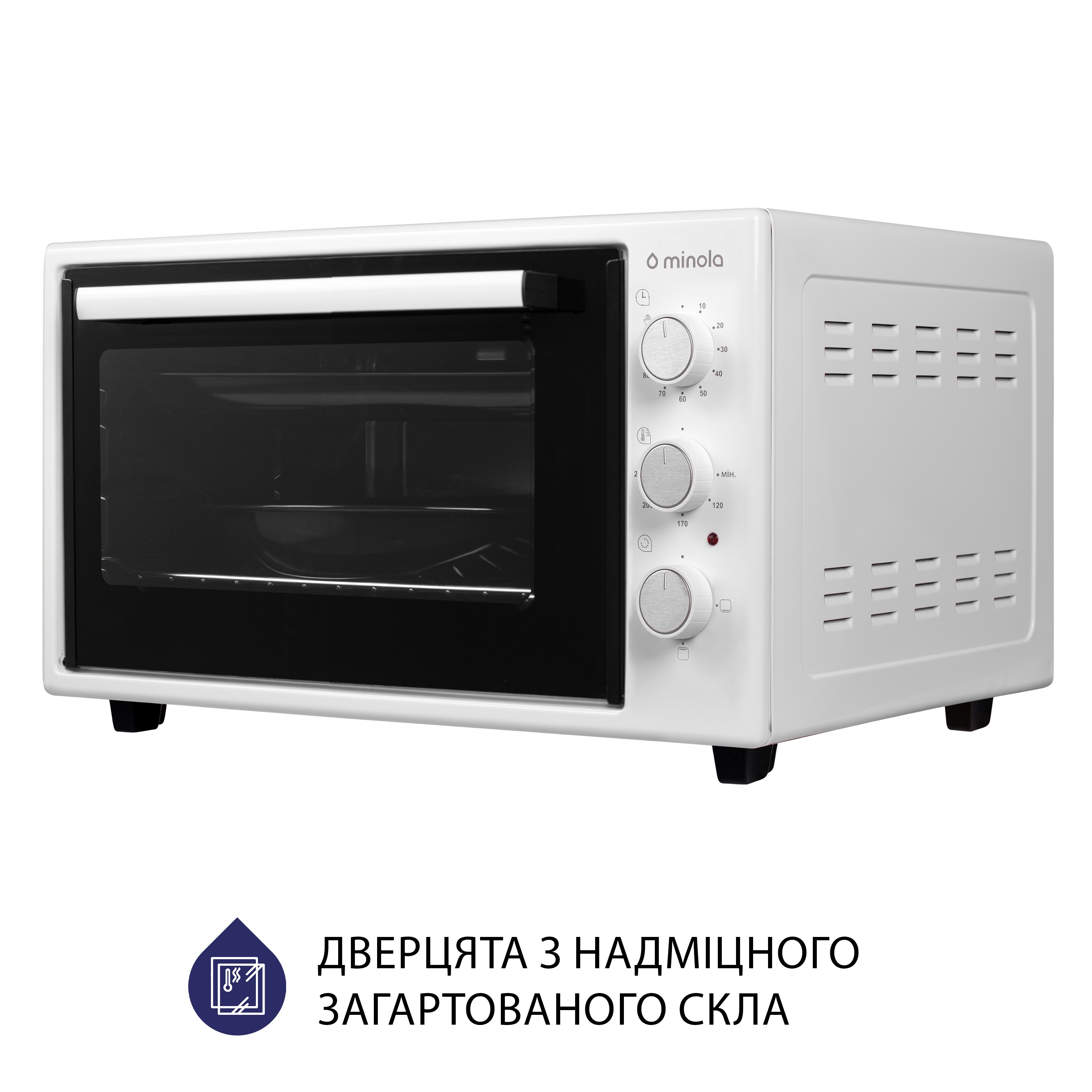 Minola 5902767909167 - зображення 5 Електрична піч Minola FOE 3714 WH - зображення 5