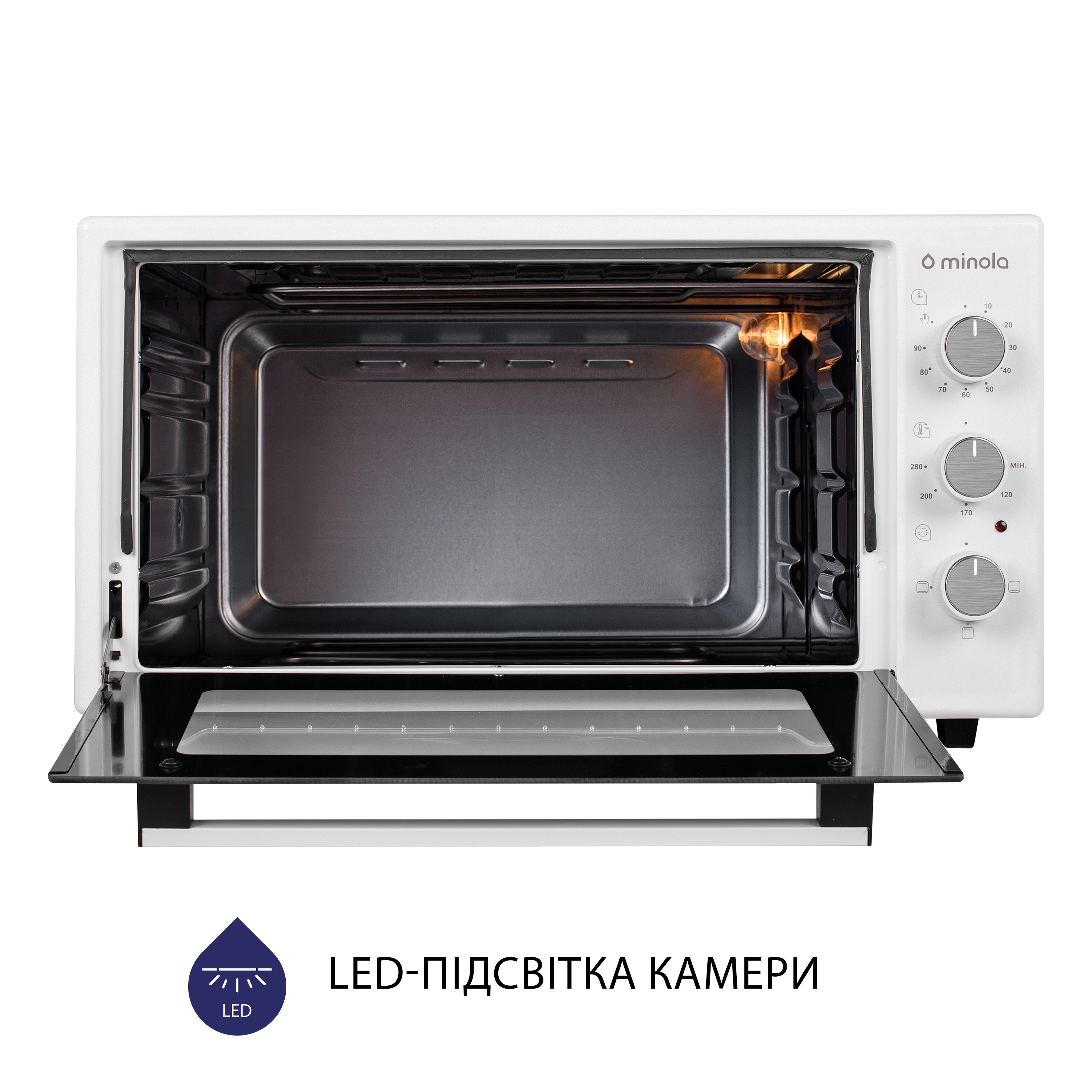 Minola 5902767909167 - зображення 8 Електрична піч Minola FOE 3714 WH - зображення 8