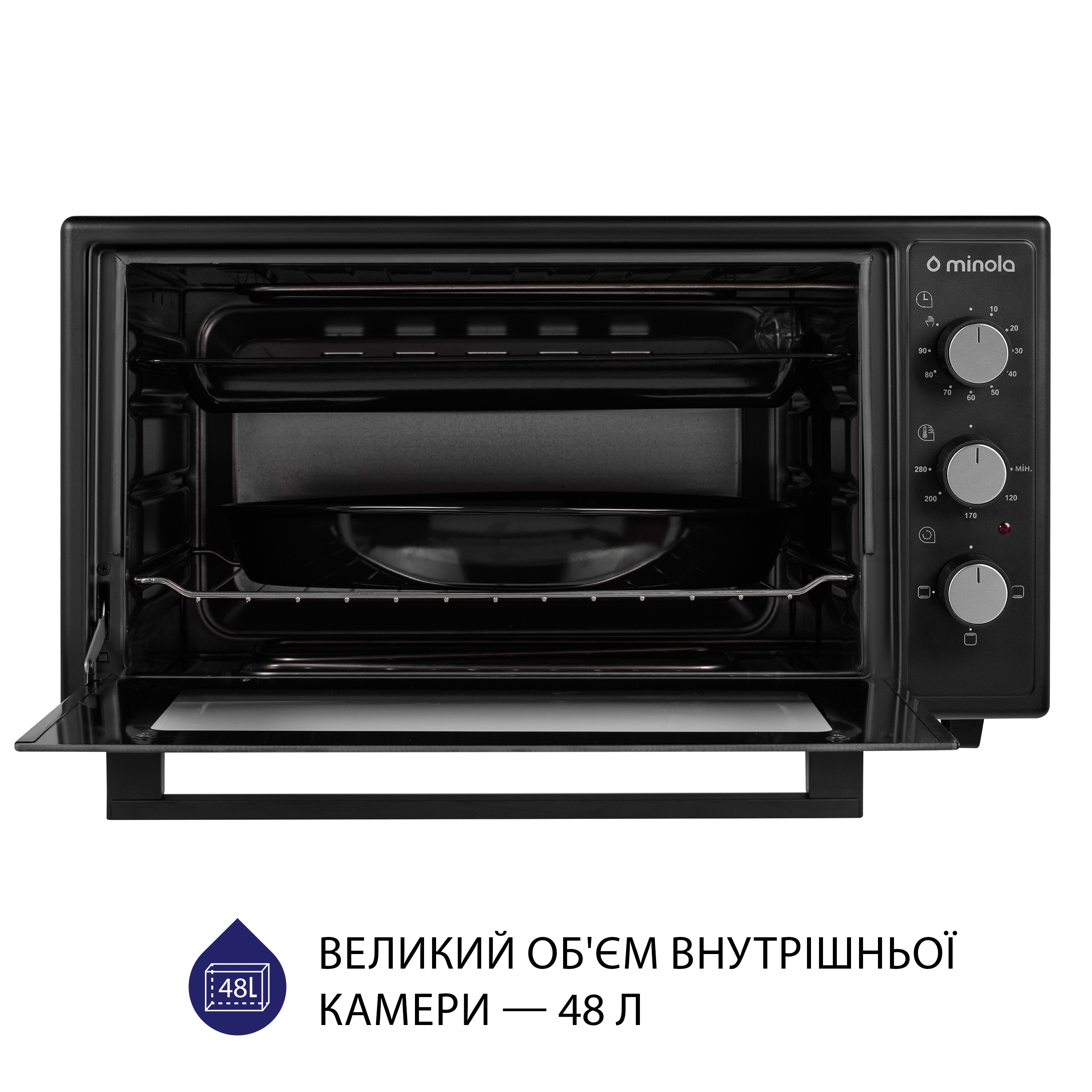 Minola 5902767909280 - зображення 2 Электрическая печь Minola FOE 4815 BL - зображення 2
