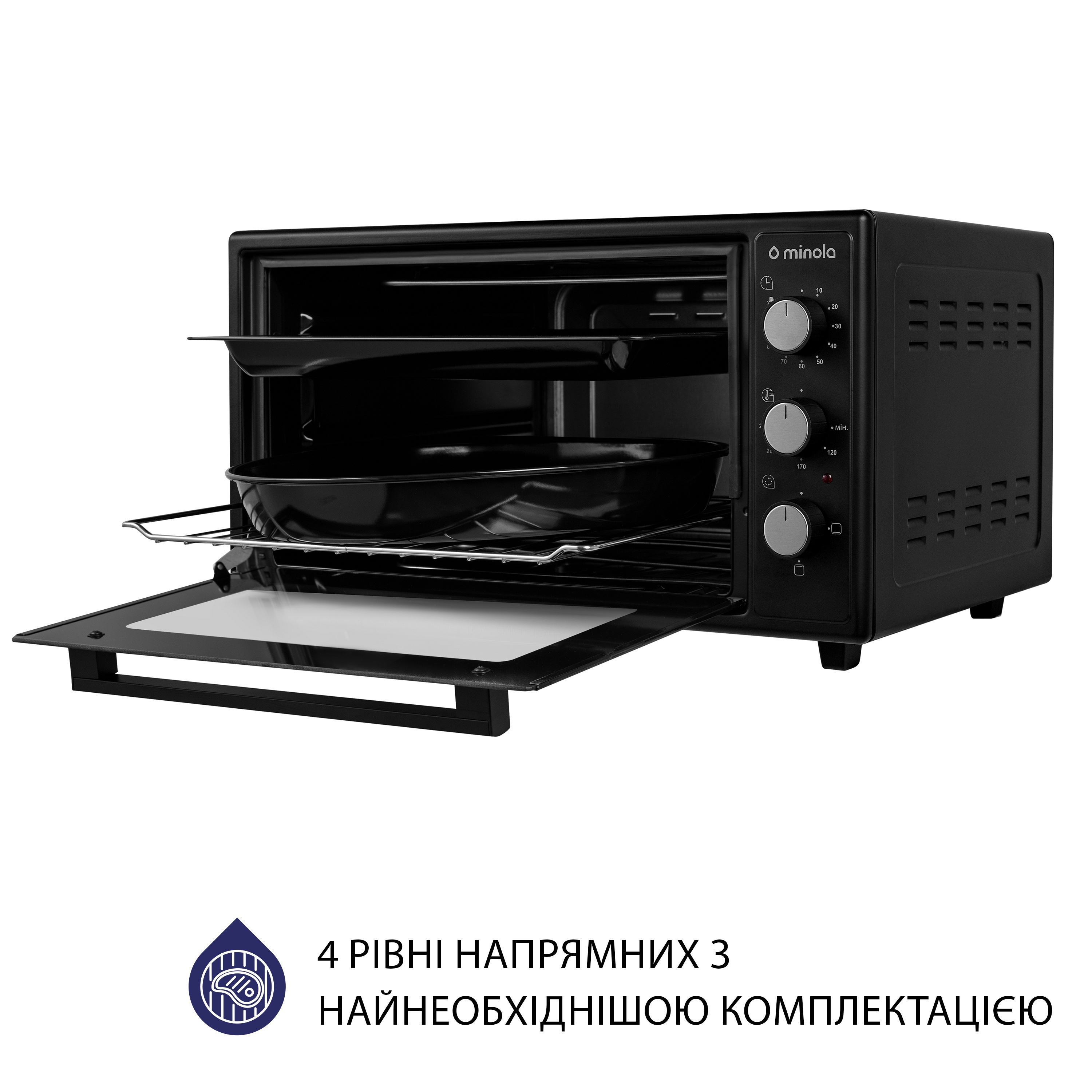 Minola 5902767909280 - зображення 7 Электрическая печь Minola FOE 4815 BL - зображення 7