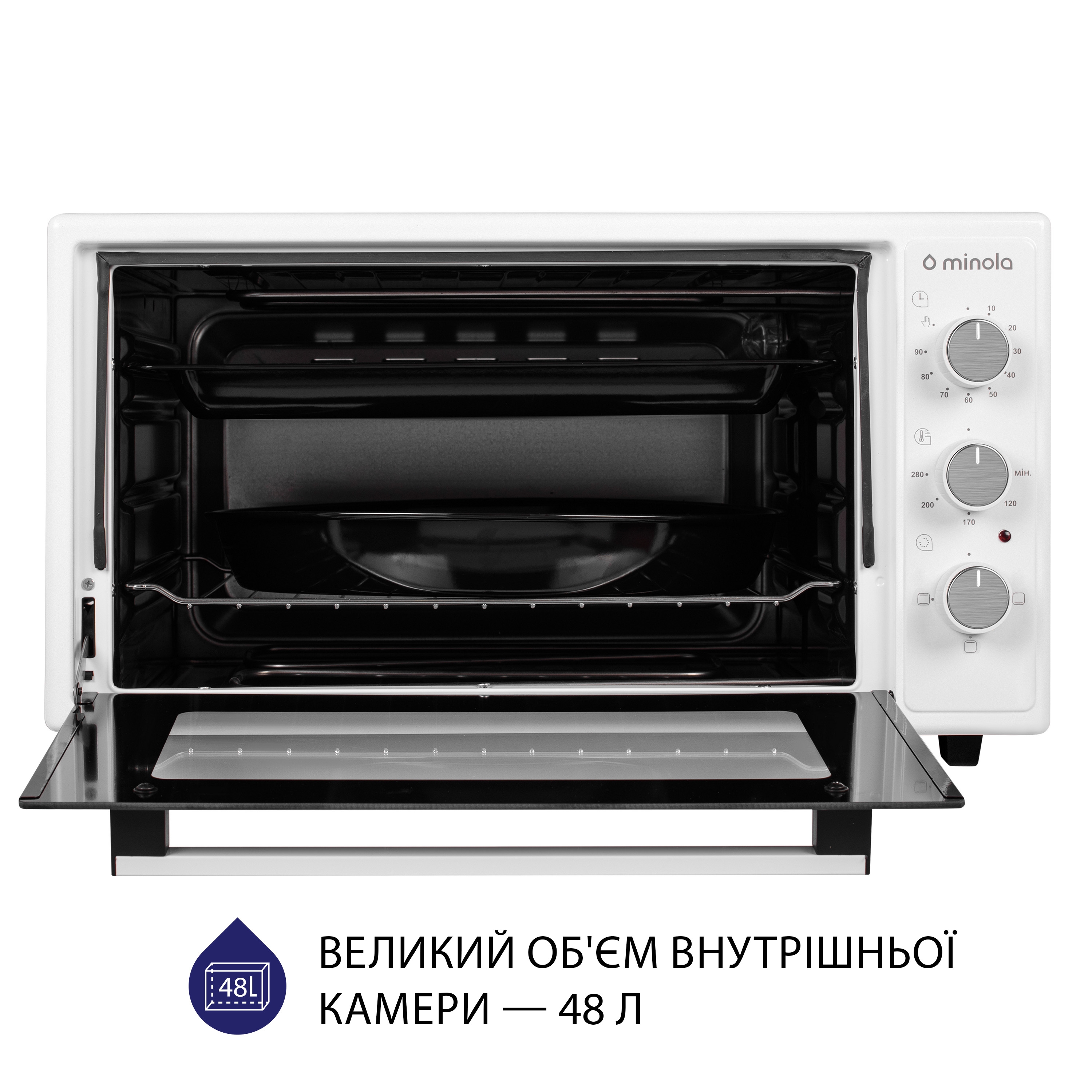 Minola 5902767909297 - зображення 2 Электрическая печь Minola FOE 4815 WH - зображення 2