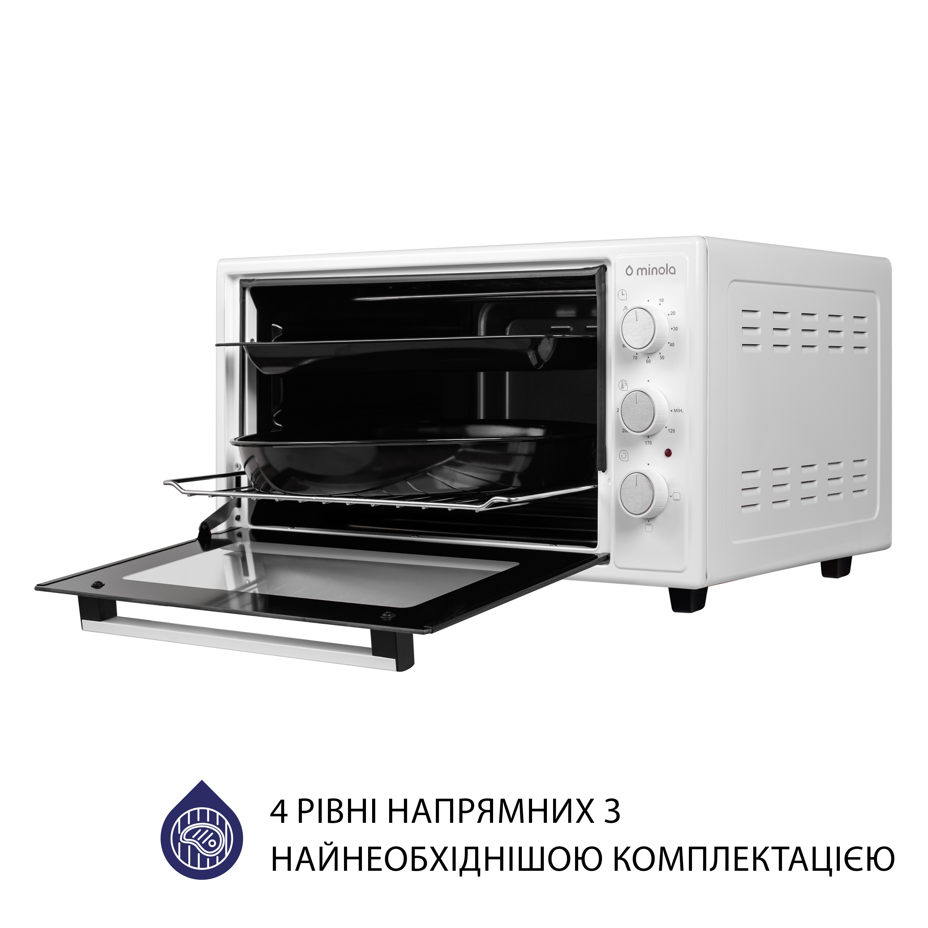 Minola 5902767909297 - зображення 7 Электрическая печь Minola FOE 4815 WH - зображення 7