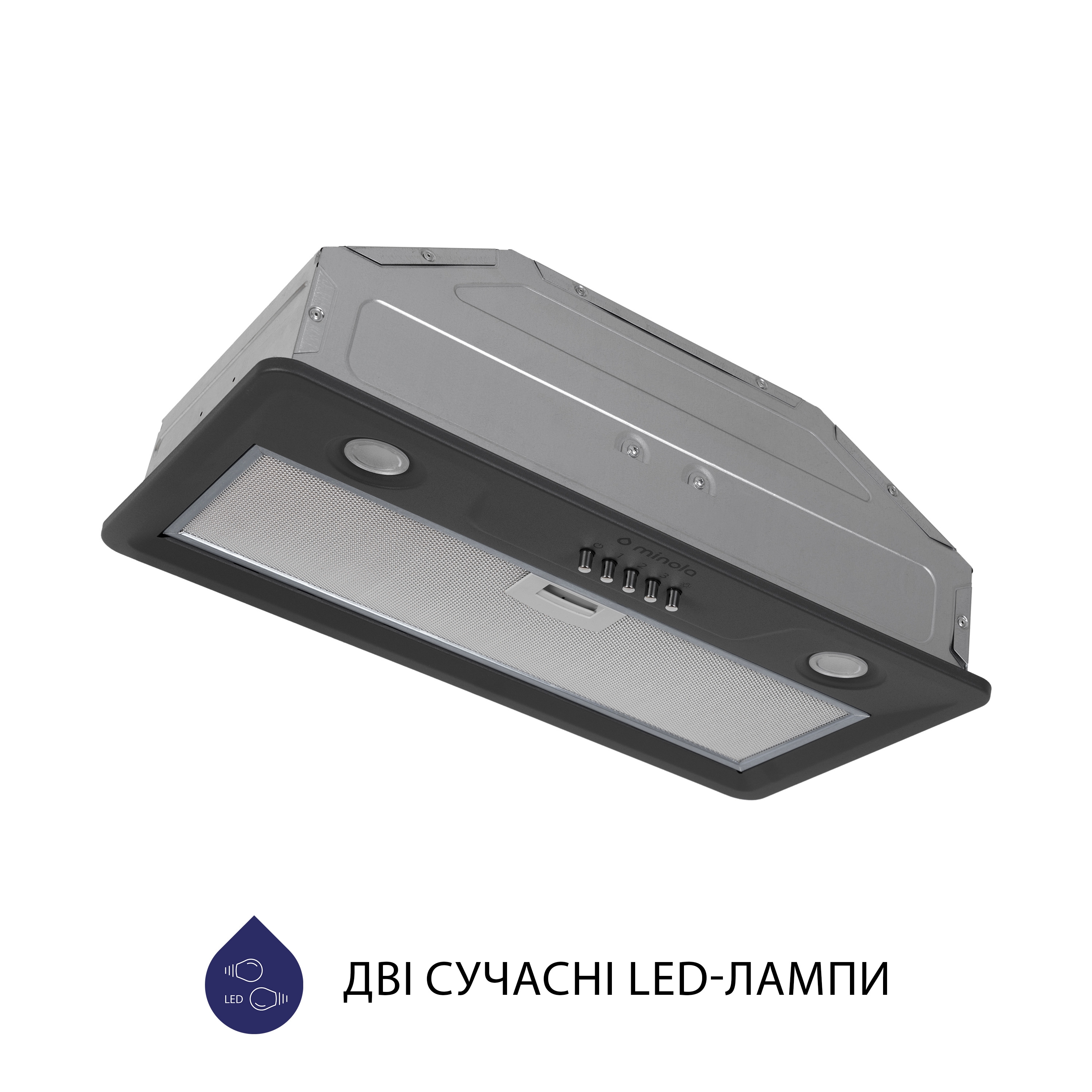 Вытяжка полновстраиваемая Minola HBI 5202 GR 700 LED - зображення 4