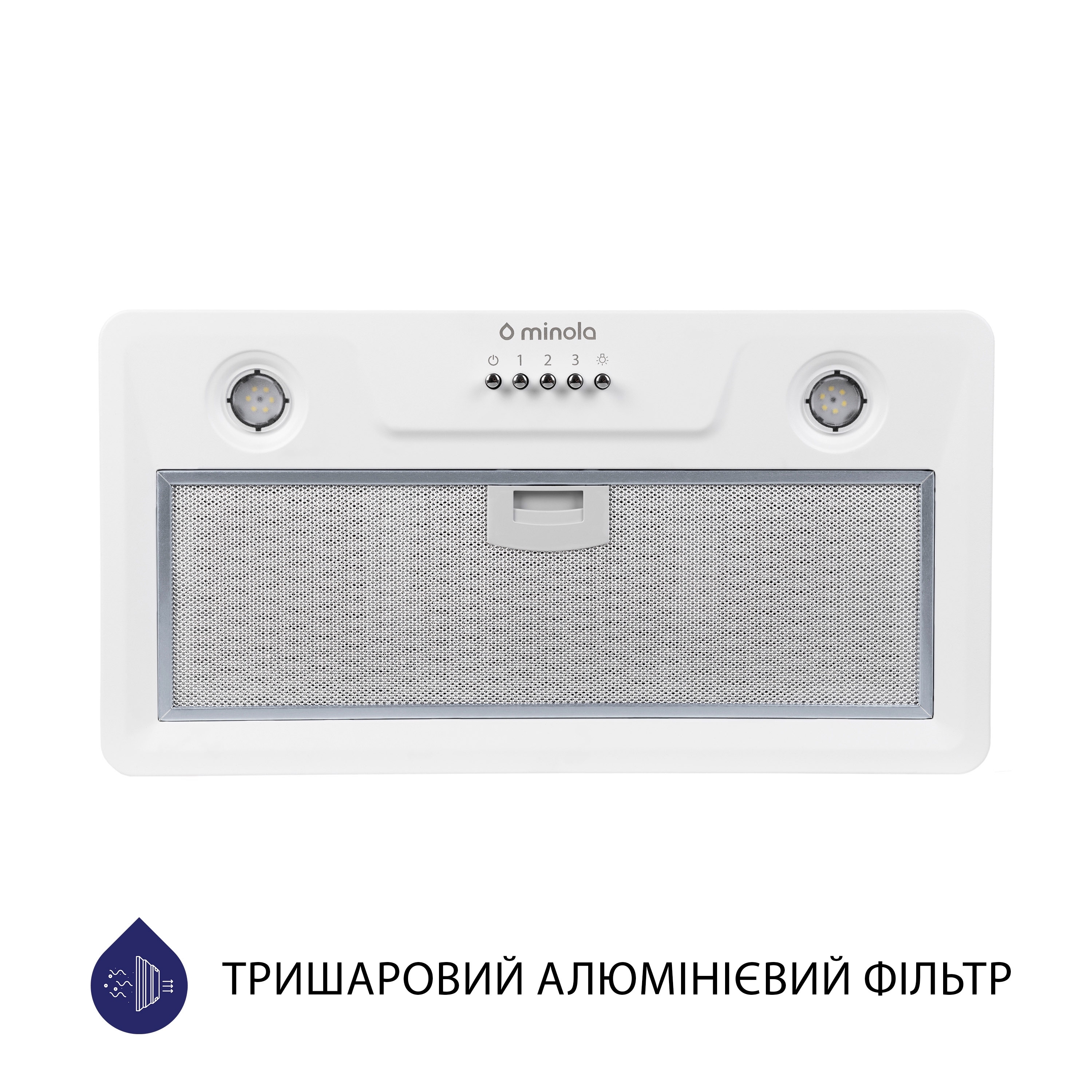 Вытяжка полновстраиваемая Minola HBI 5202 WH 700 LED - зображення 2