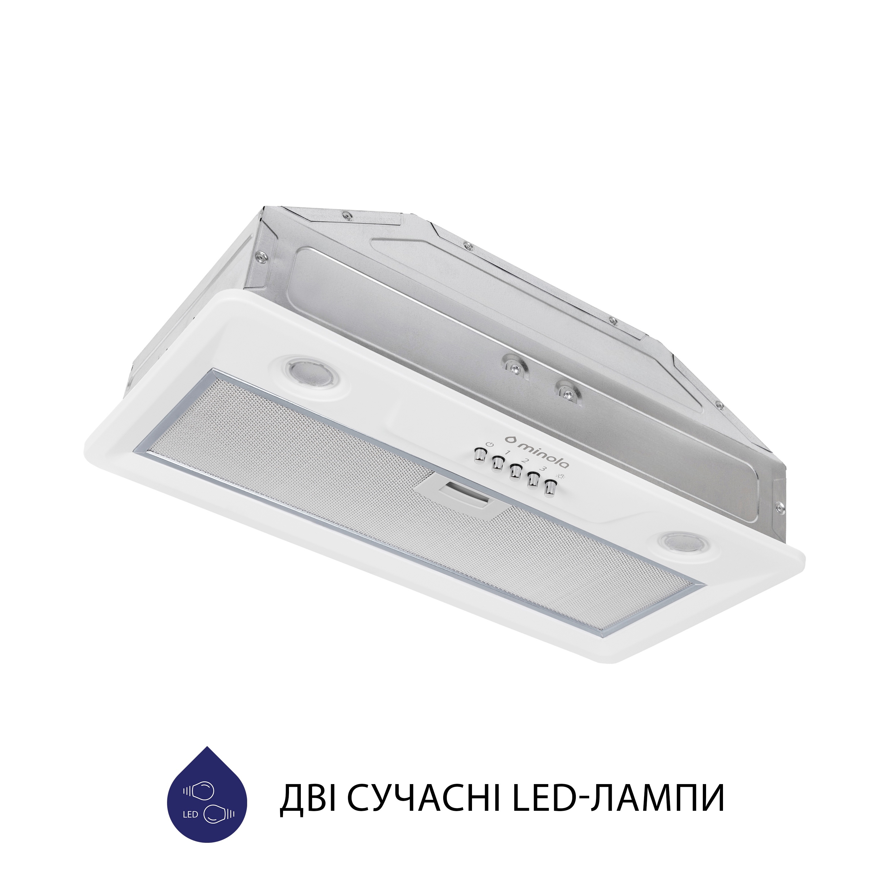 Вытяжка полновстраиваемая Minola HBI 5202 WH 700 LED - зображення 4