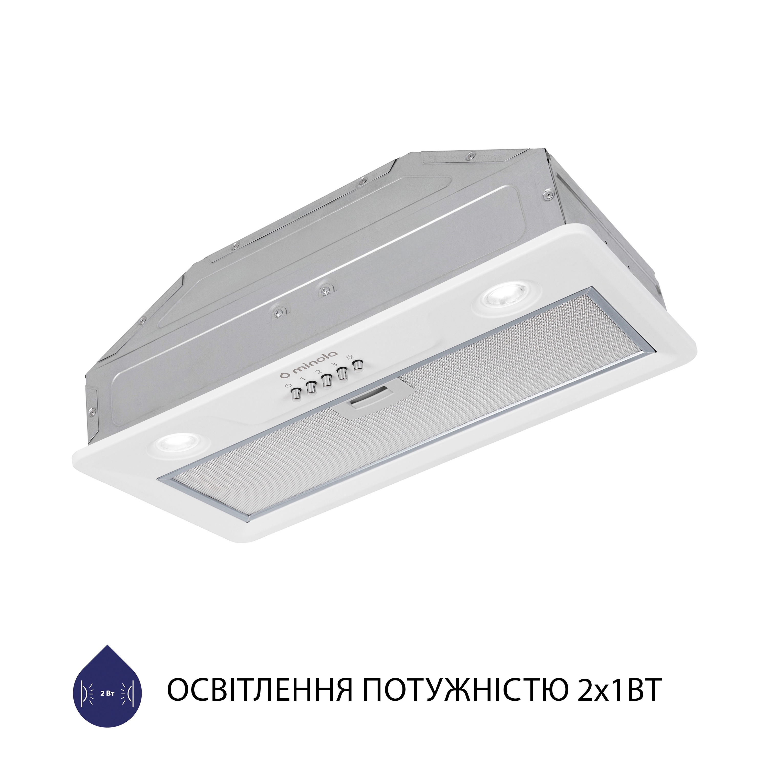 Вытяжка полновстраиваемая Minola HBI 5202 WH 700 LED - зображення 5