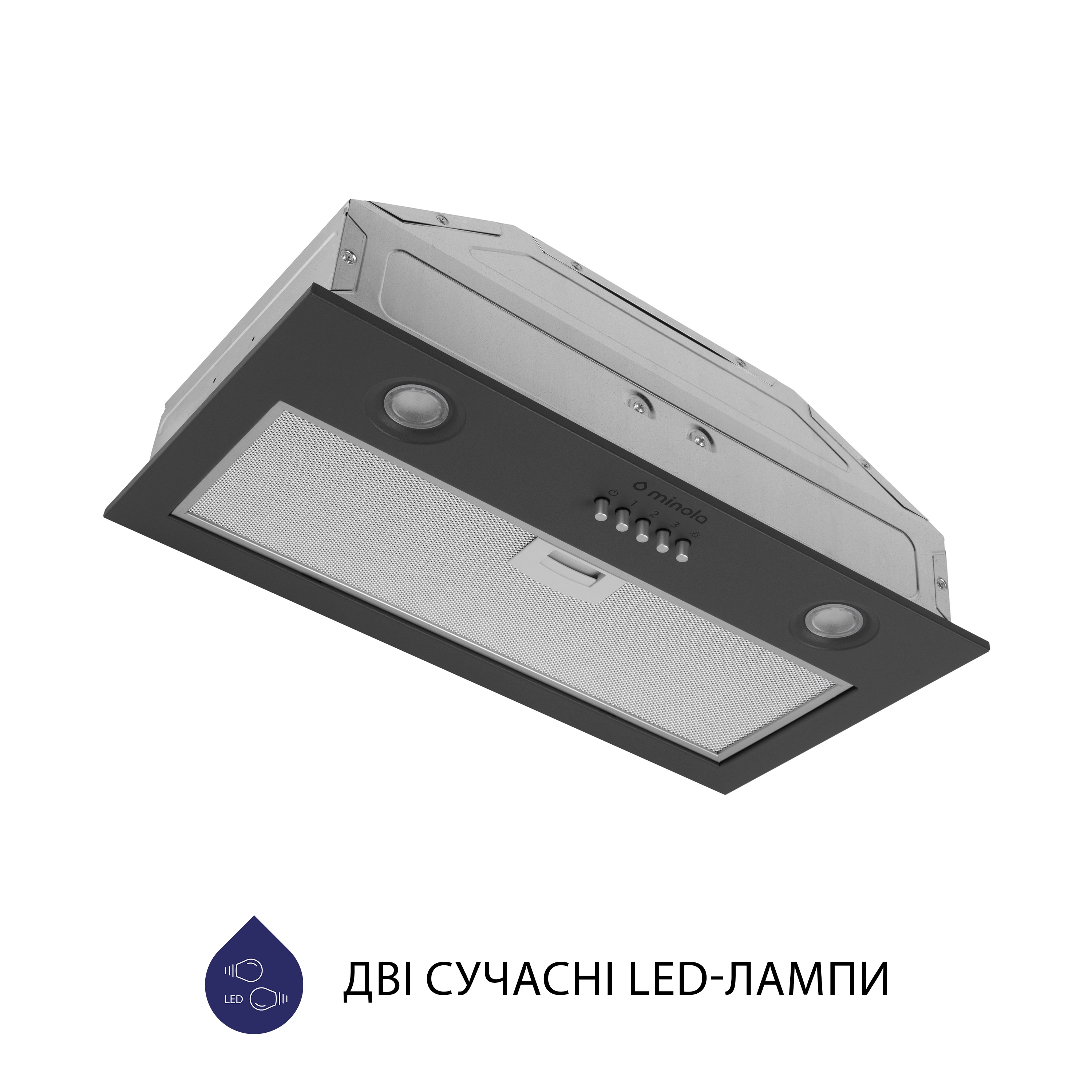 Вытяжка полновстраиваемая Minola HBI 5204 GR 700 LED - зображення 4