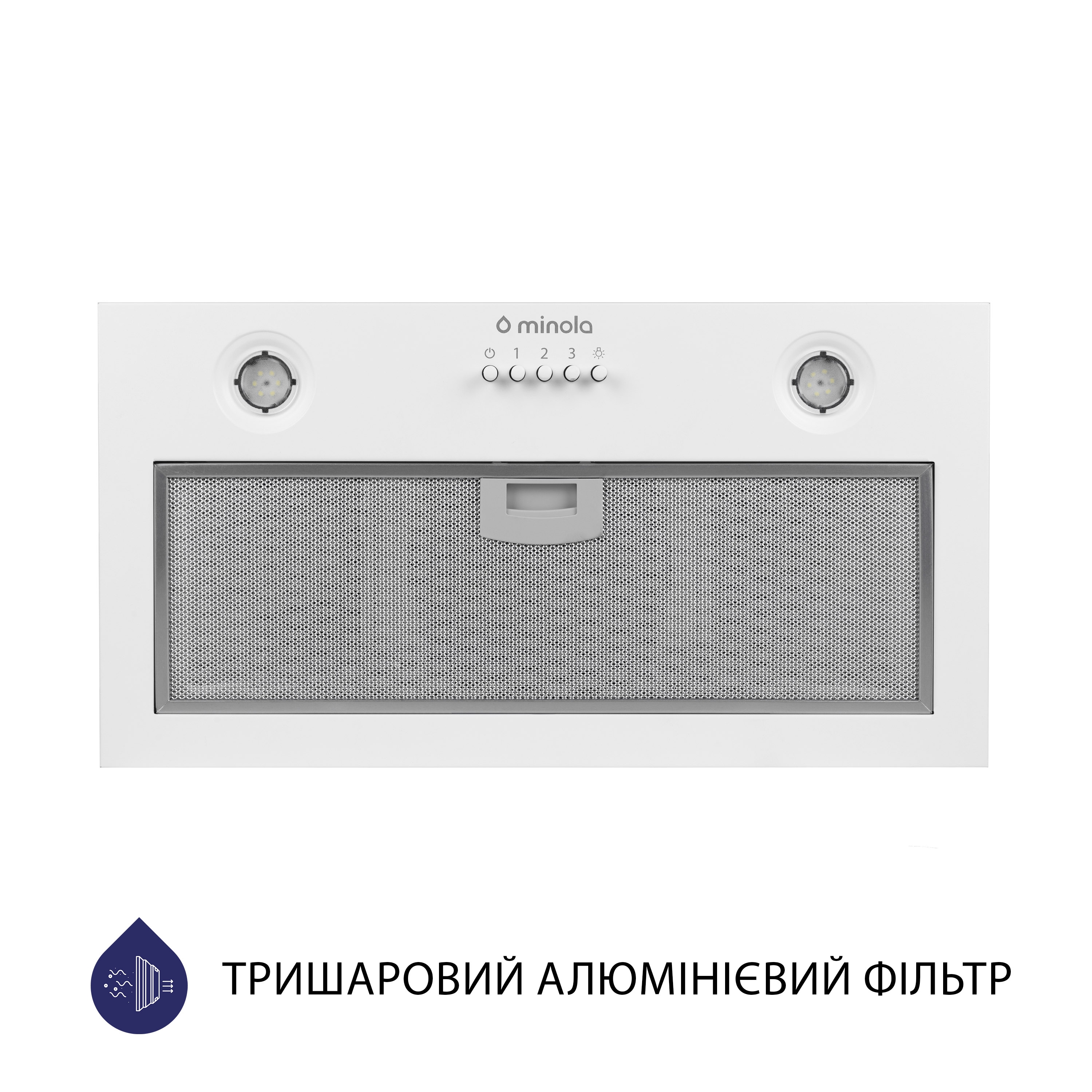 Витяжка повновбудована Minola HBI 5204 WH 700 LED - зображення 2