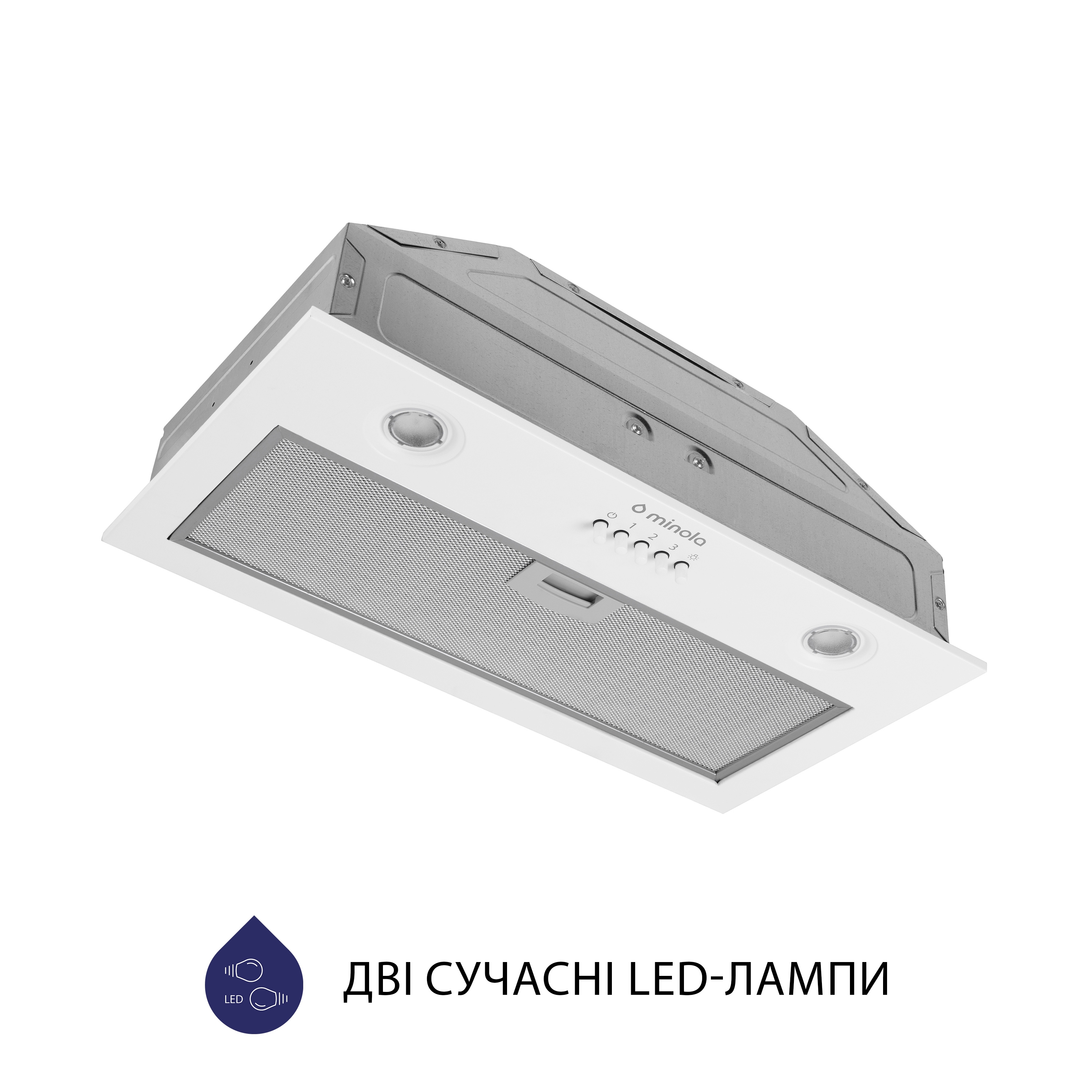 Витяжка повновбудована Minola HBI 5204 WH 700 LED - зображення 4
