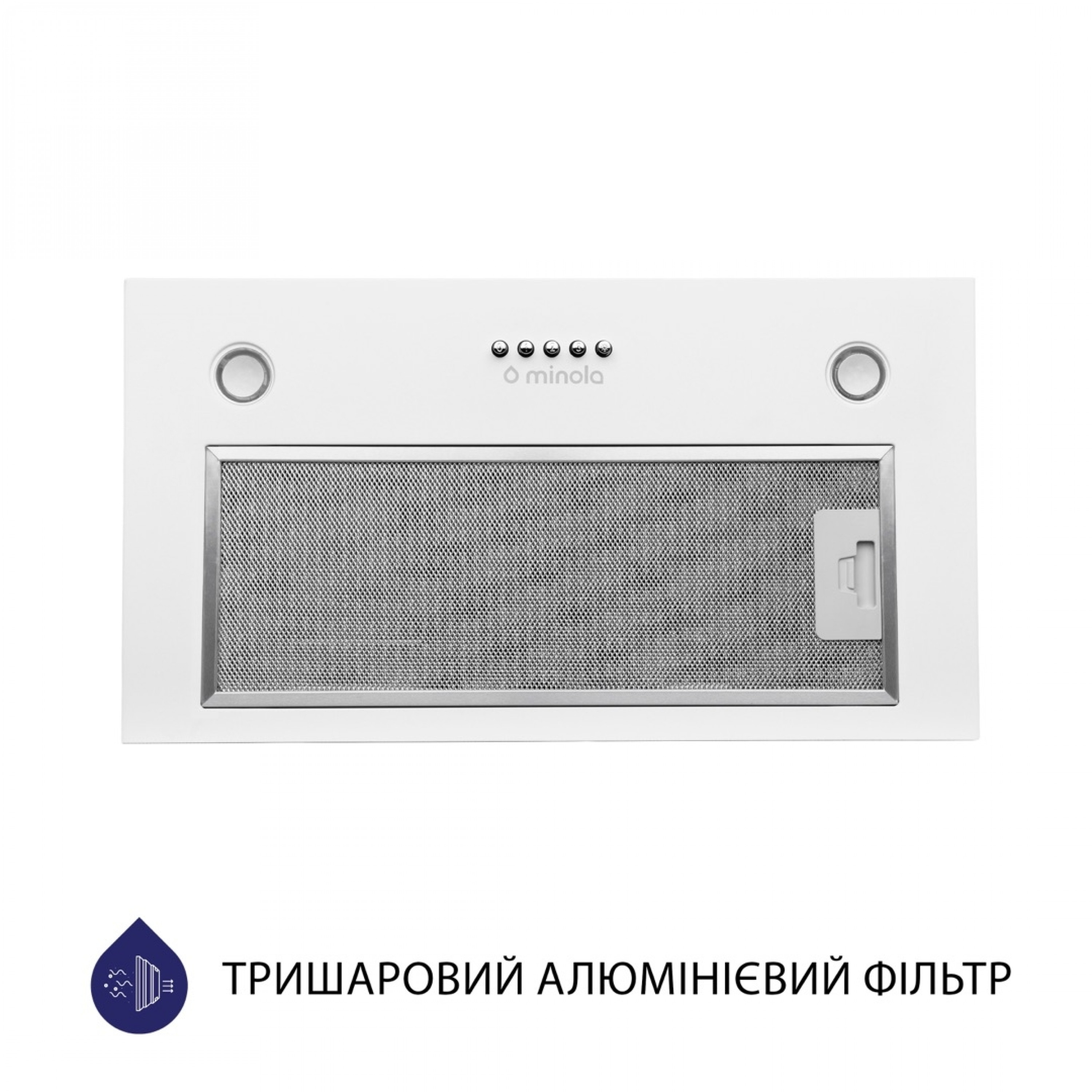 Витяжка повновбудована Minola HBI 5227 WH 700 LED - зображення 2