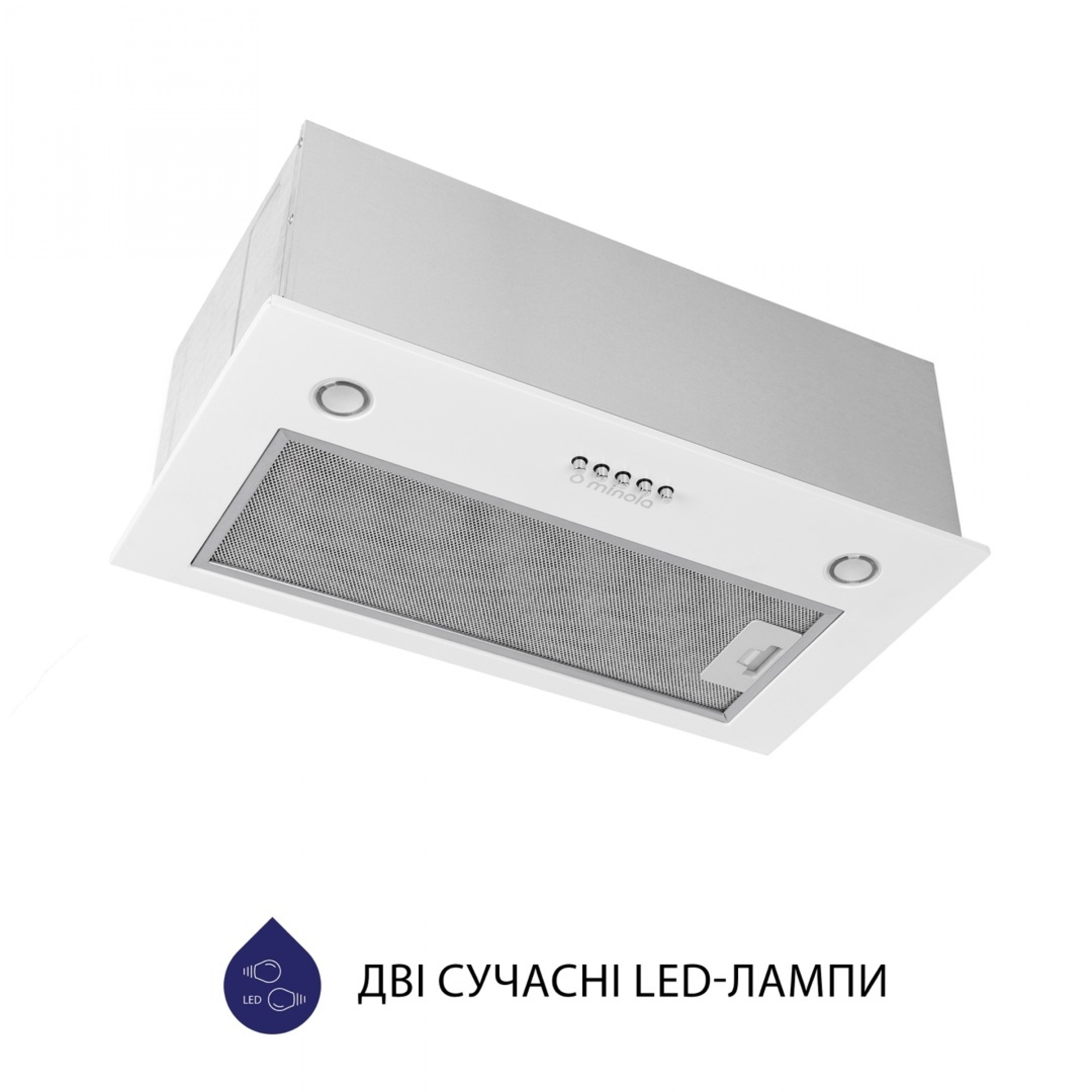 Витяжка повновбудована Minola HBI 5227 WH 700 LED - зображення 4