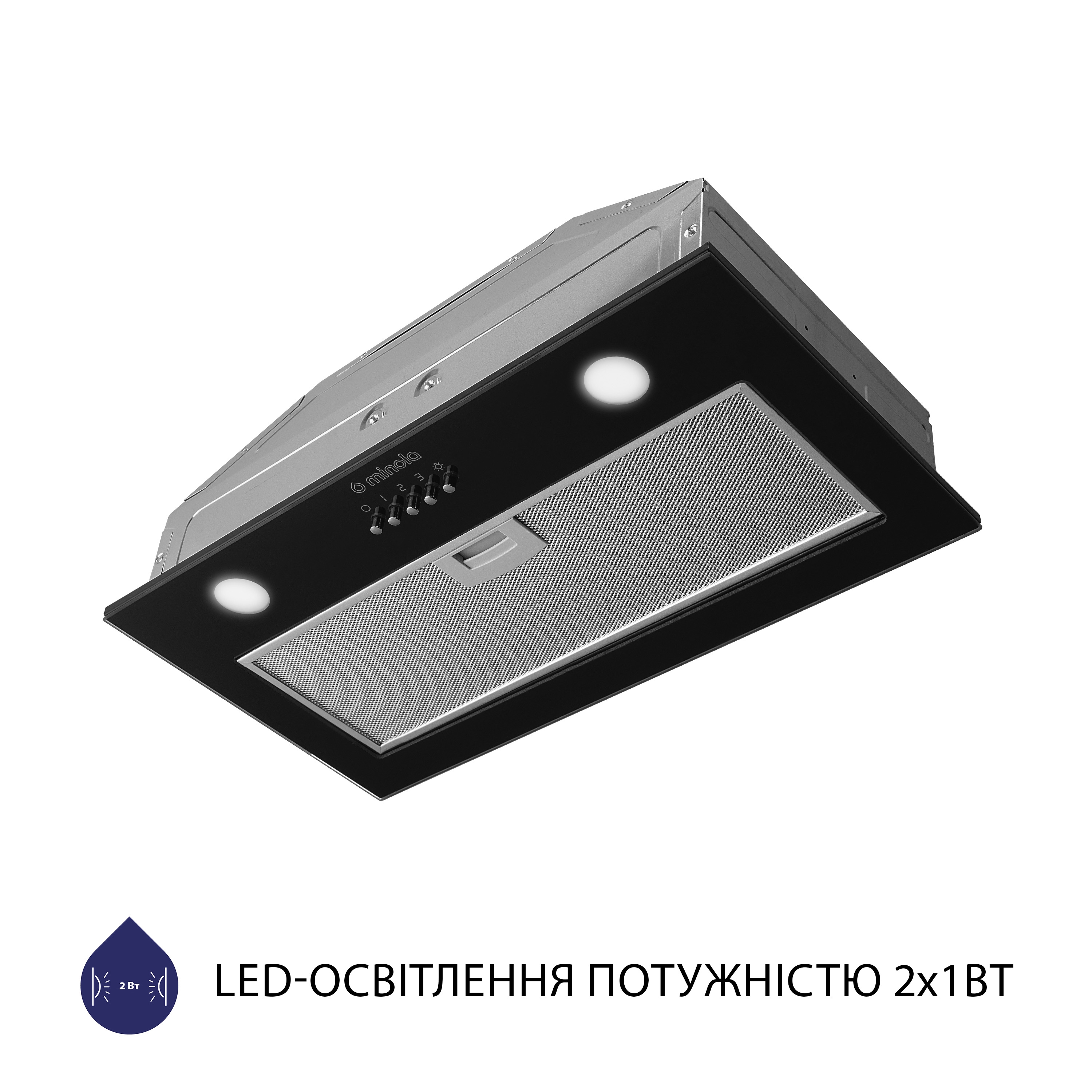 Вытяжка полновстраиваемая Minola HBI 5262 BL GLASS 700 LED - зображення 3
