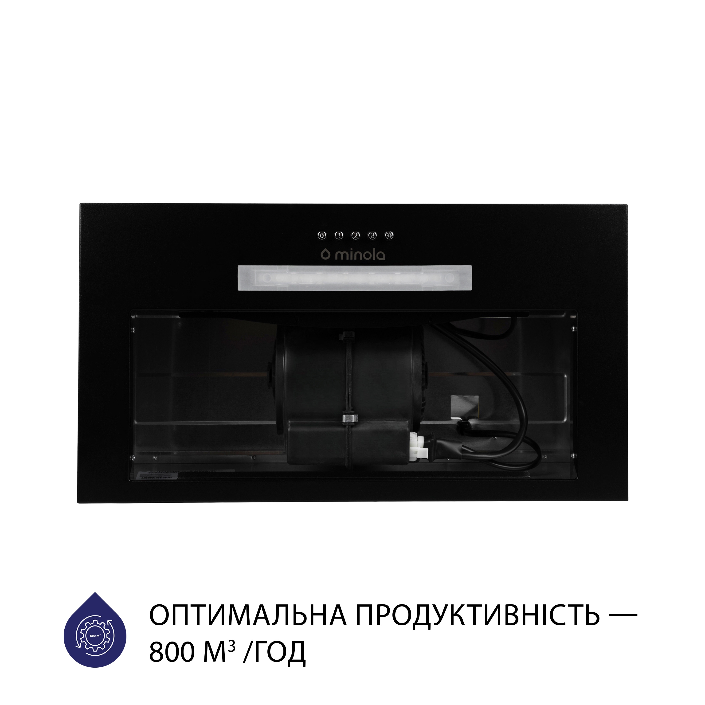 Витяжка повновбудована Minola HBI 5323 BL 800 LED - зображення 3
