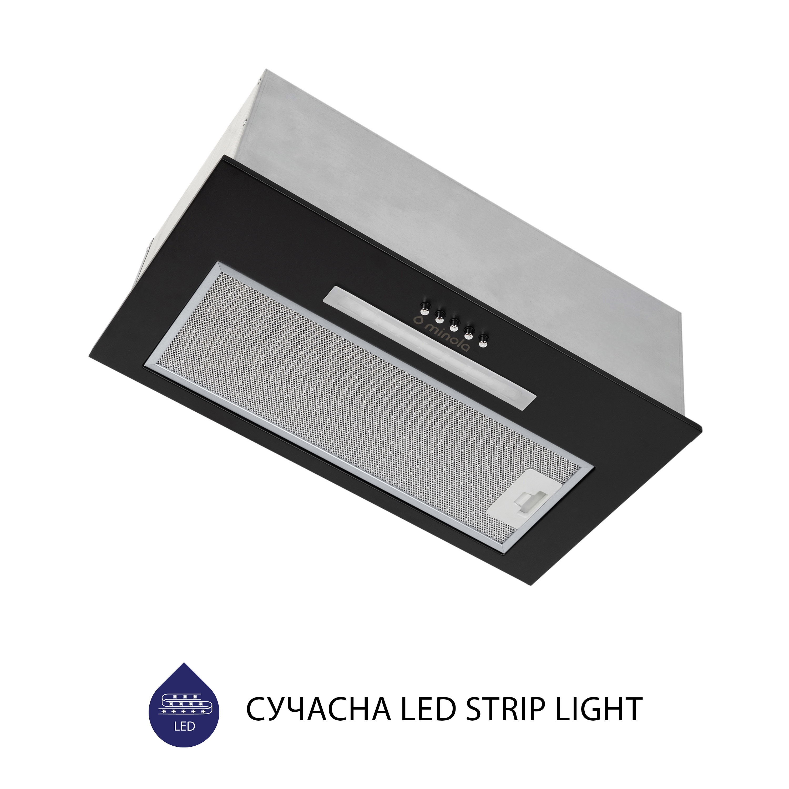 Витяжка повновбудована Minola HBI 5323 BL 800 LED - зображення 4