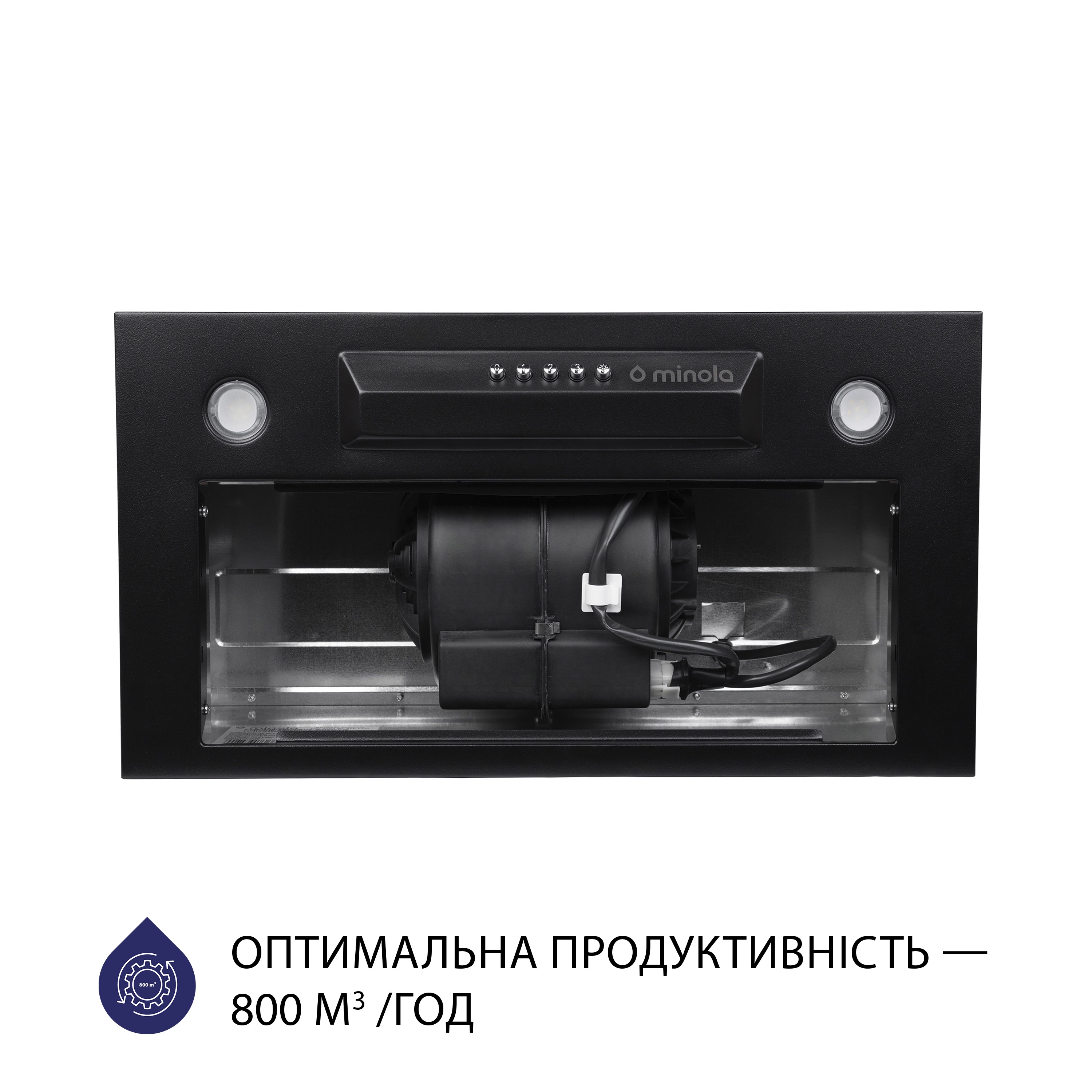 Витяжка повновбудована Minola HBI 53240 BL 800 LED - зображення 3