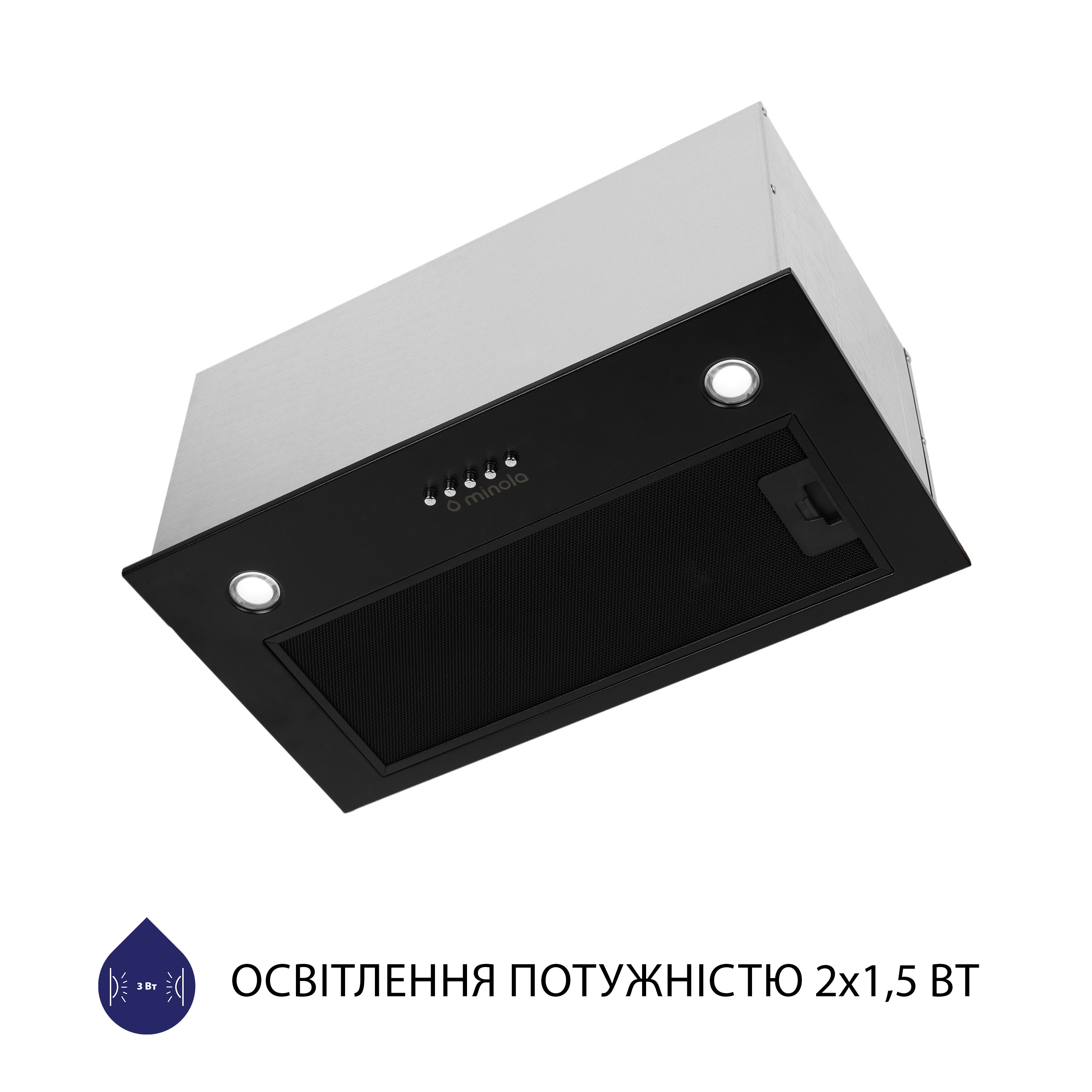 Витяжка повновбудована Minola HBI 56270 BL 1000 LED - зображення 5