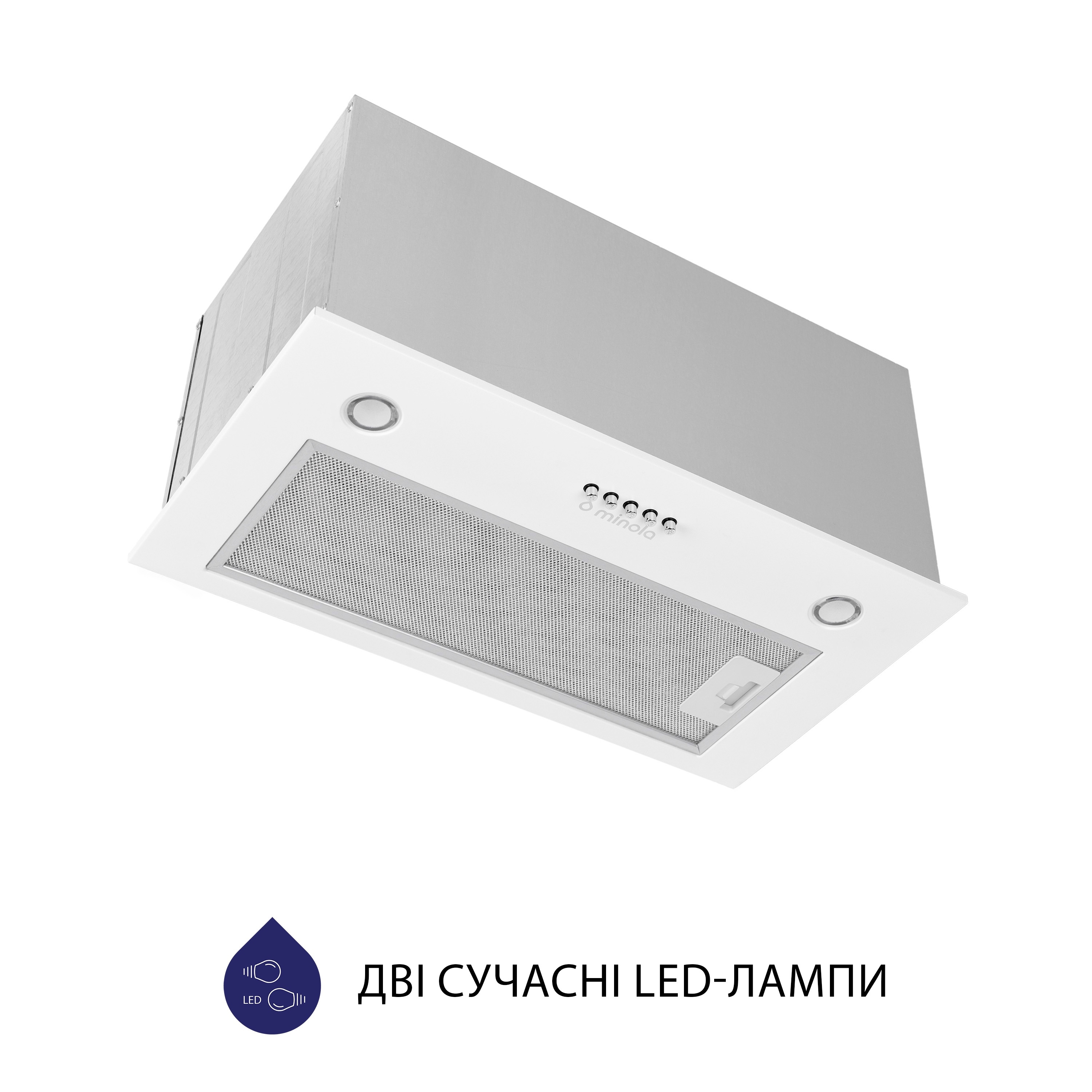 Витяжка повновбудована Minola HBI 5627 WH 1000 LED - зображення 4