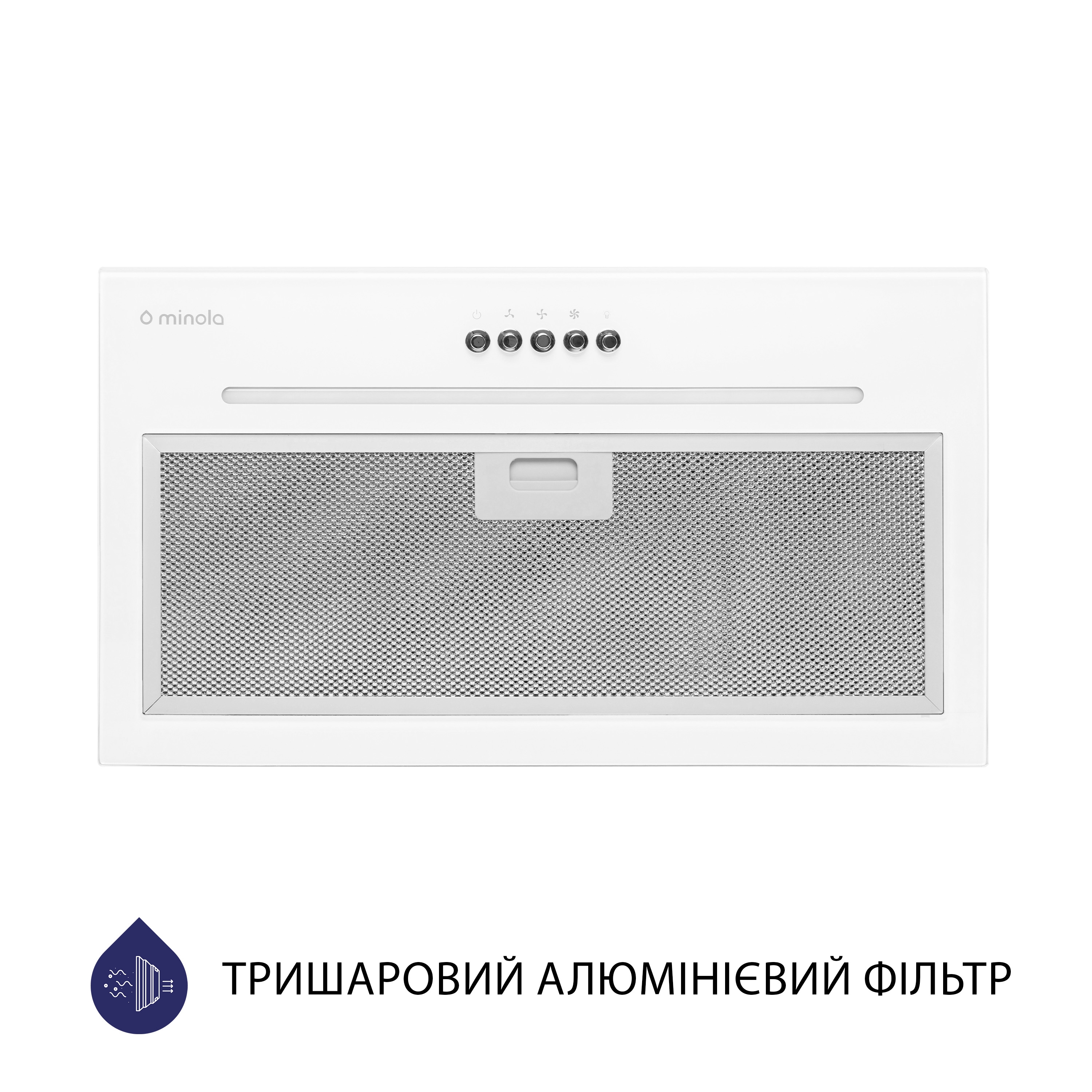 Витяжка повновбудована Minola HBI 5664 WH GLASS 1000 LED Line - зображення 4