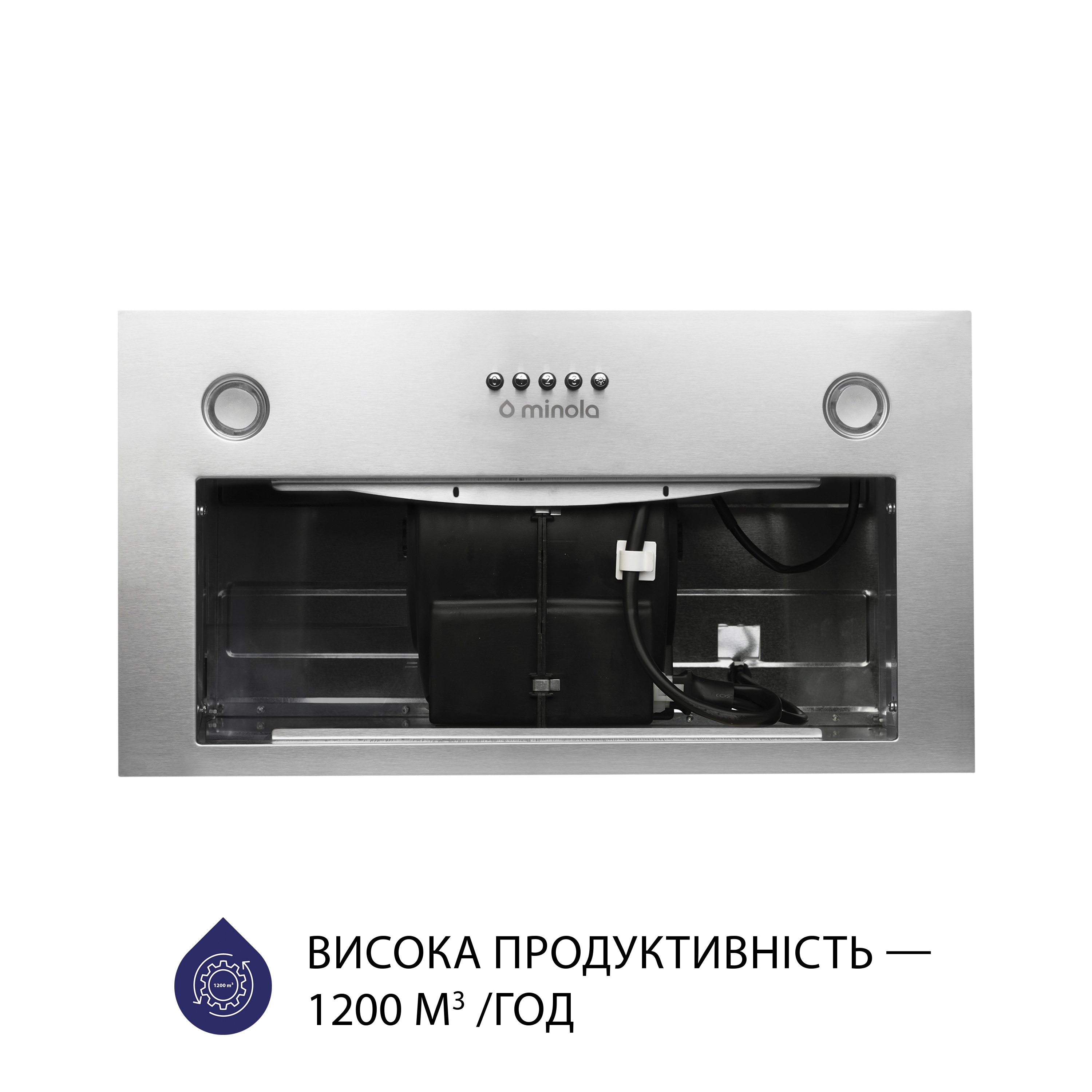 Витяжка повновбудована Minola HBI 5827 I 1200 LED - зображення 3