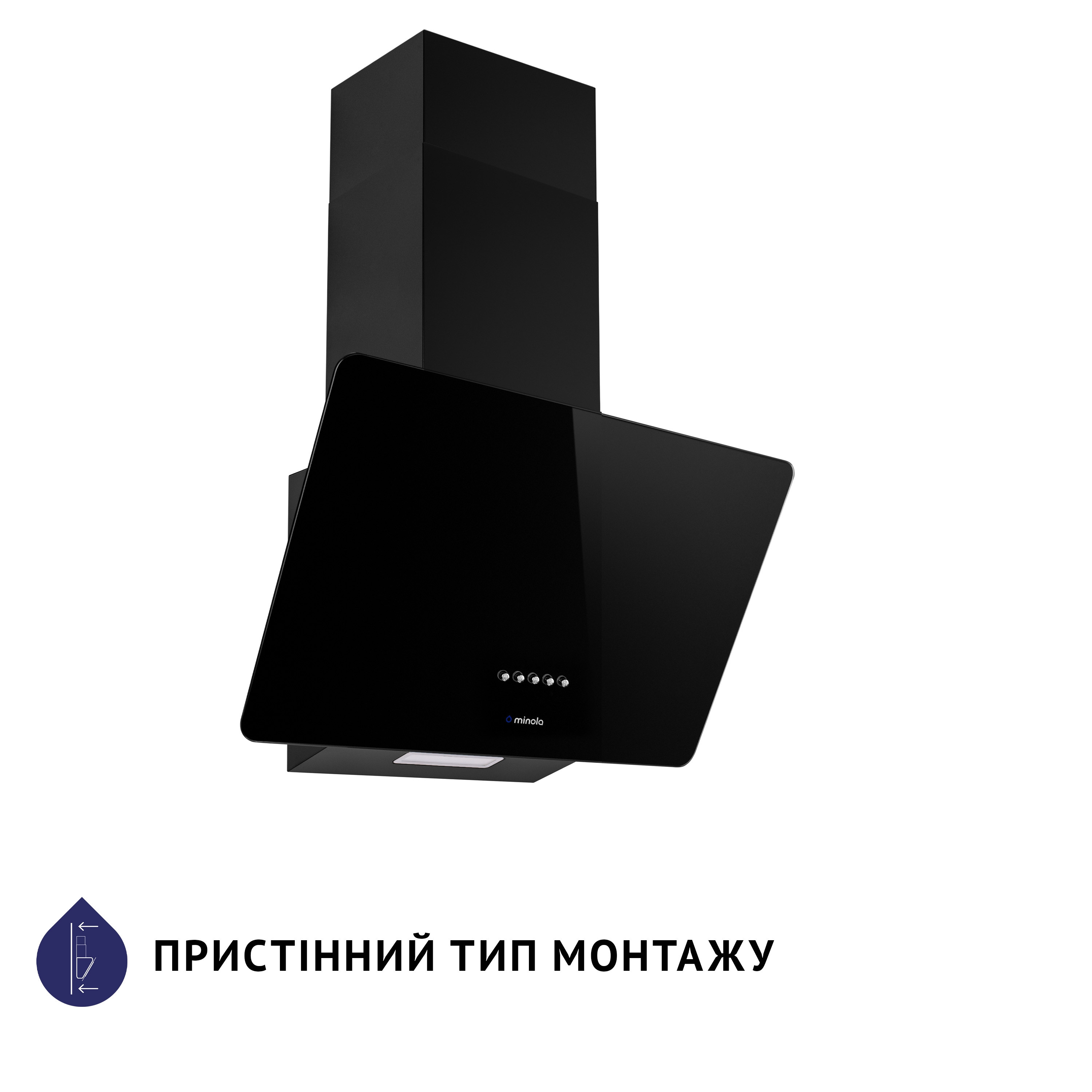 Вытяжка декоративная наклонная Minola HDN 5224 BL 700 LED - зображення 2