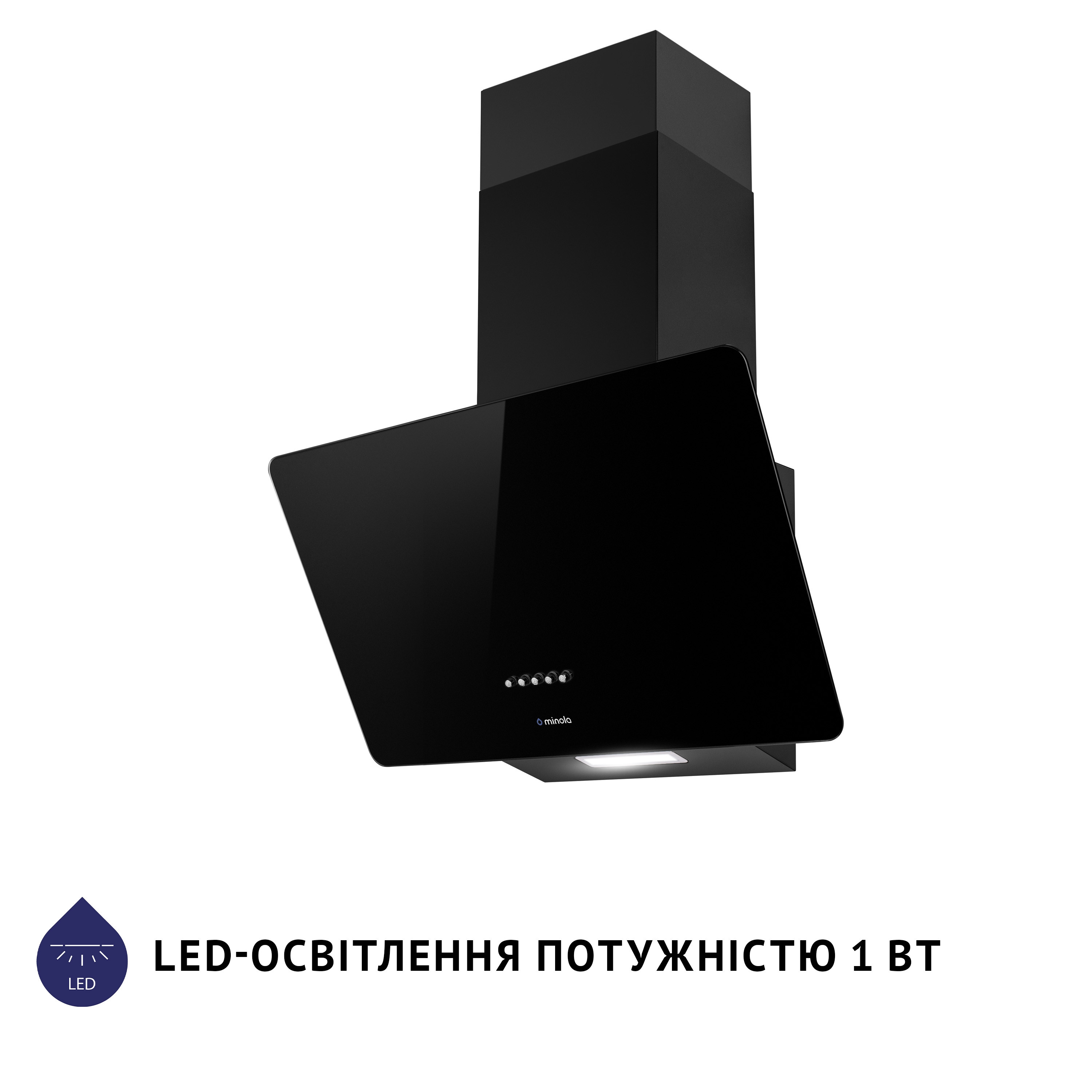 Вытяжка декоративная наклонная Minola HDN 5224 BL 700 LED - зображення 3