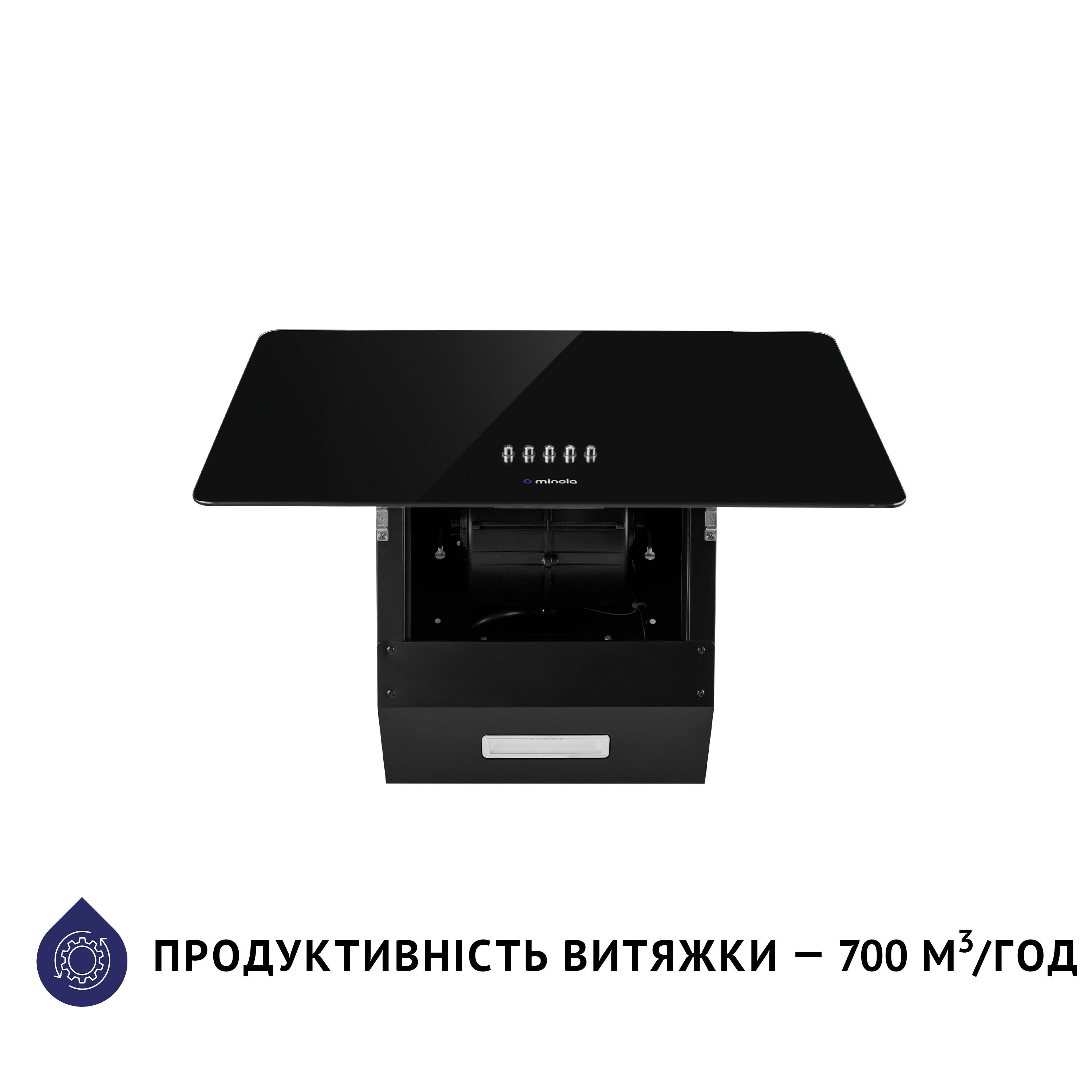 Вытяжка декоративная наклонная Minola HDN 5224 BL 700 LED - зображення 5