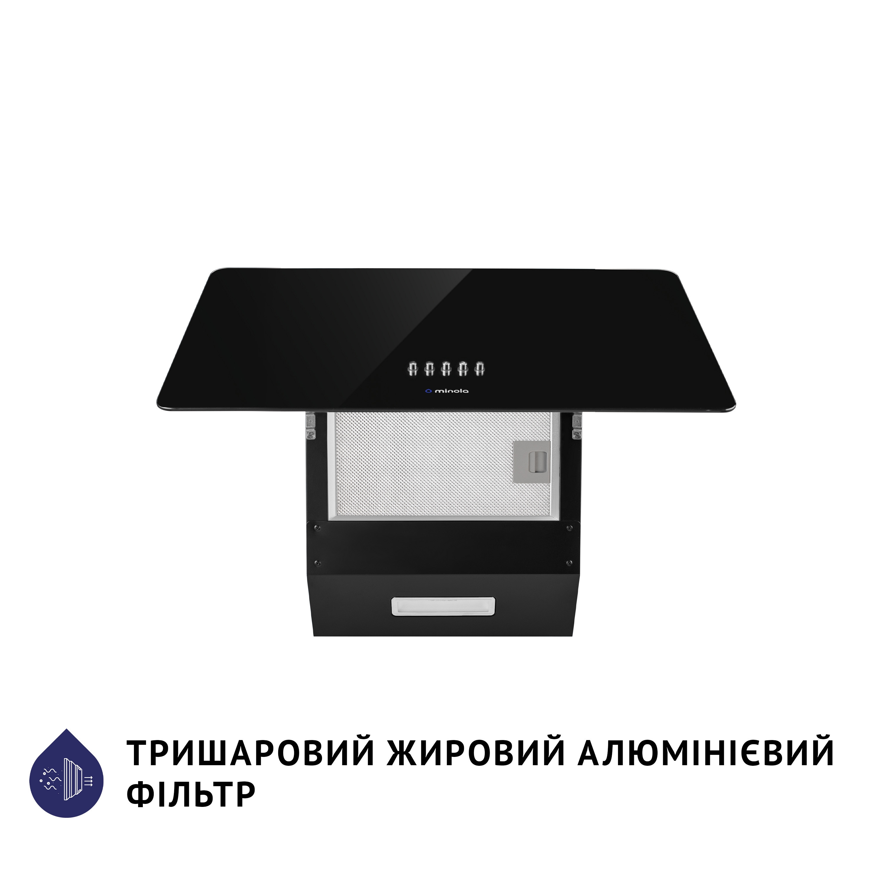 Вытяжка декоративная наклонная Minola HDN 5224 BL 700 LED - зображення 6
