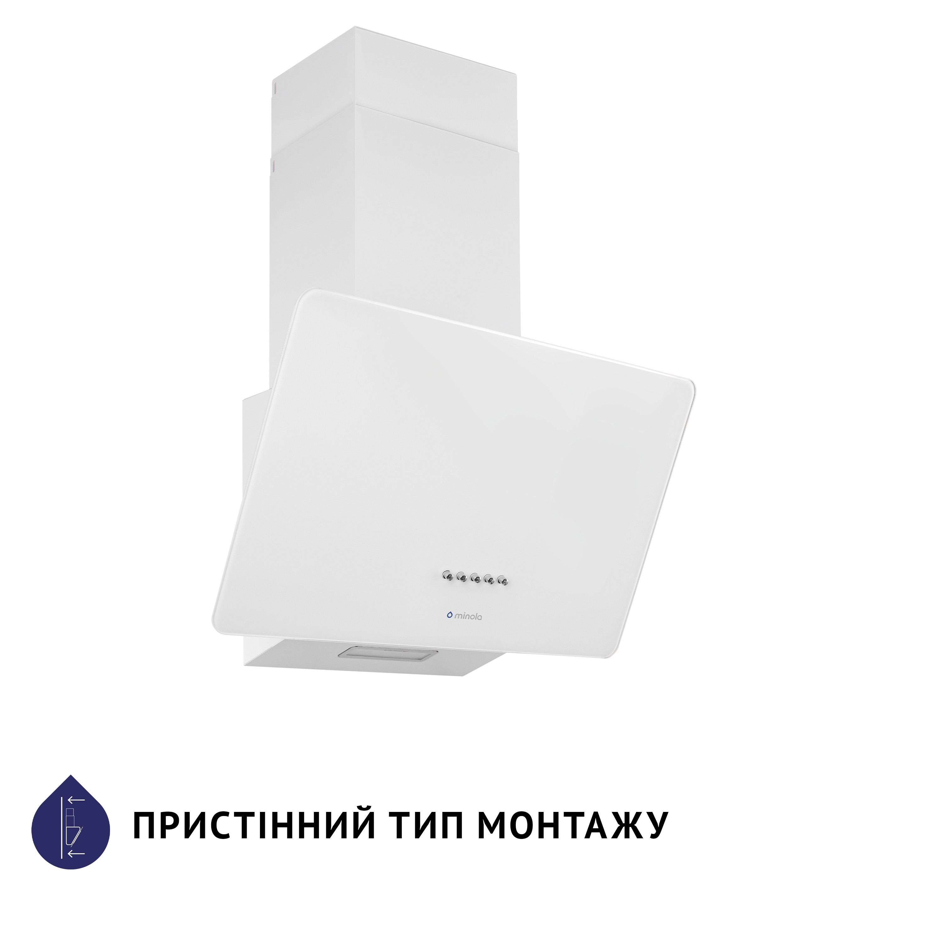 Вытяжка декоративная наклонная Minola HDN 5224 WH 700 LED - зображення 2