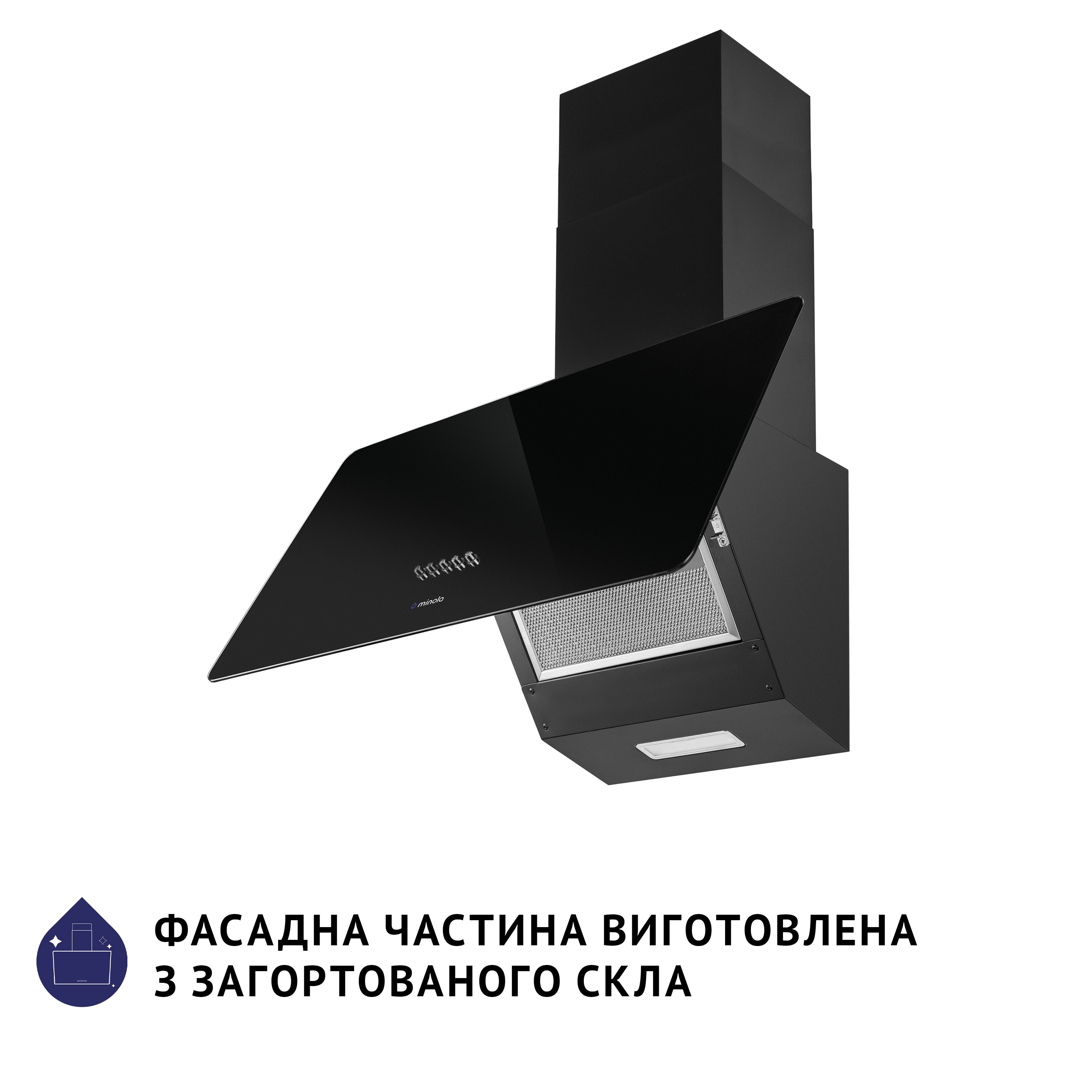 Витяжка декоративна похила Minola HDN 6224 BL 700 LED - зображення 4
