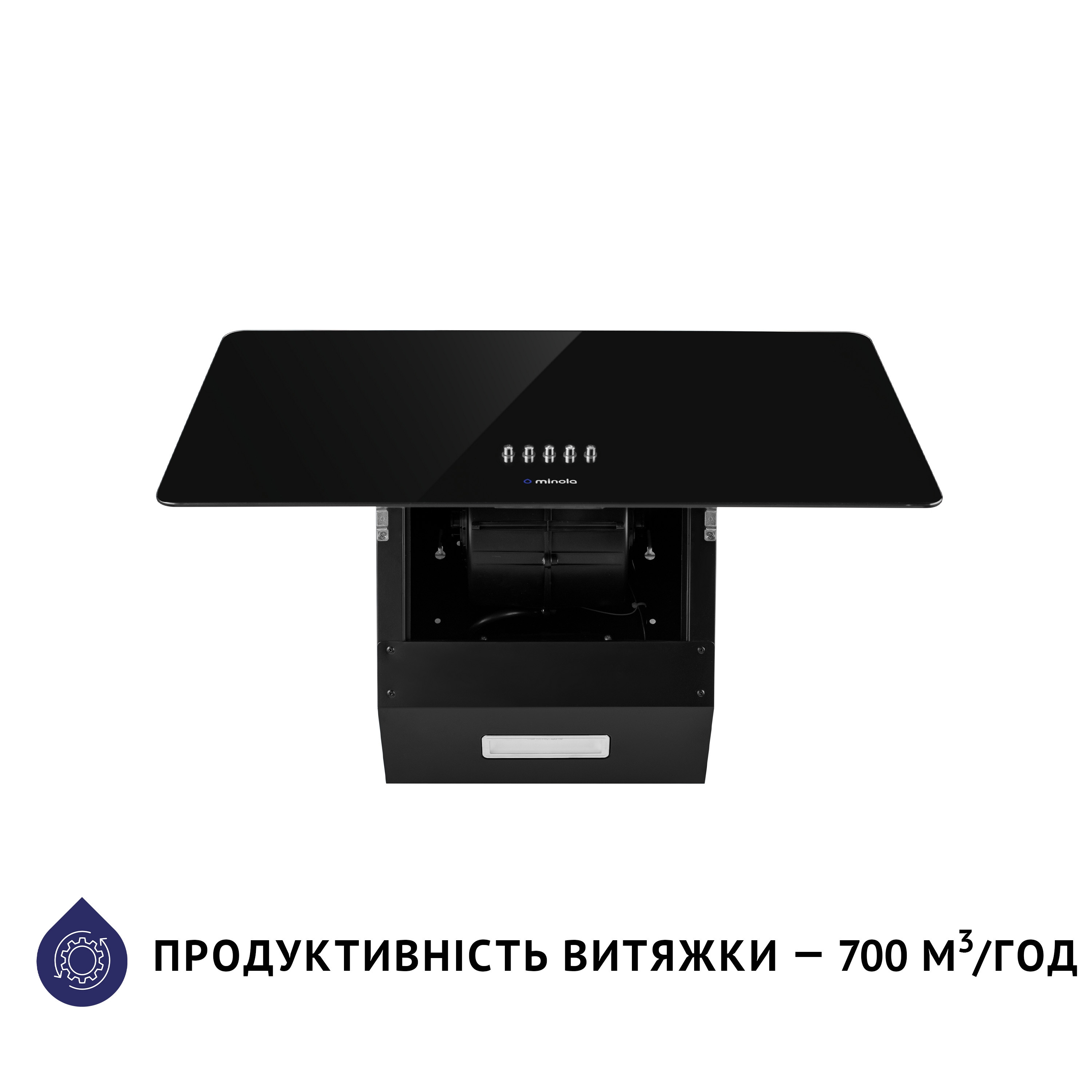 Витяжка декоративна похила Minola HDN 6224 BL 700 LED - зображення 5