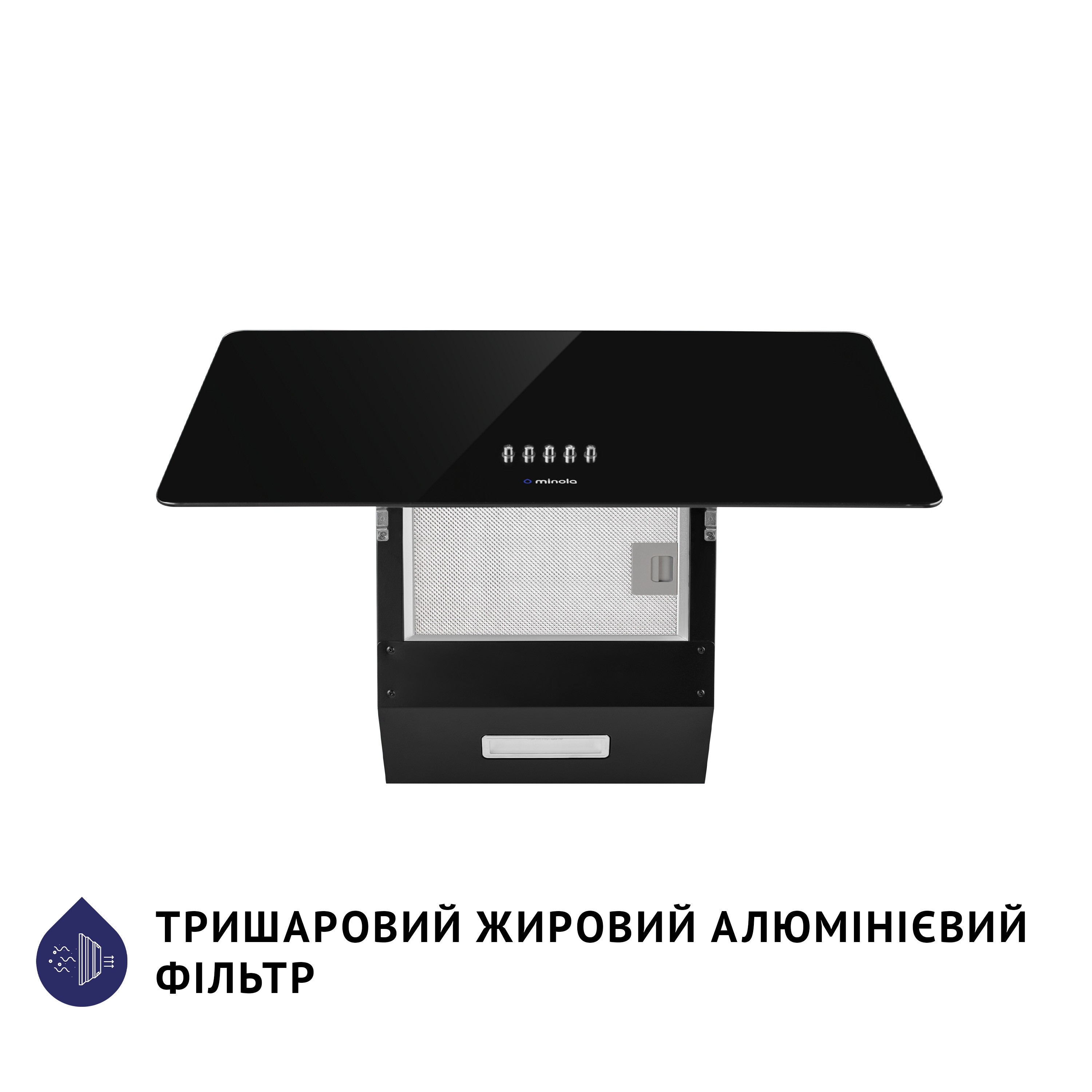 Витяжка декоративна похила Minola HDN 6224 BL 700 LED - зображення 6