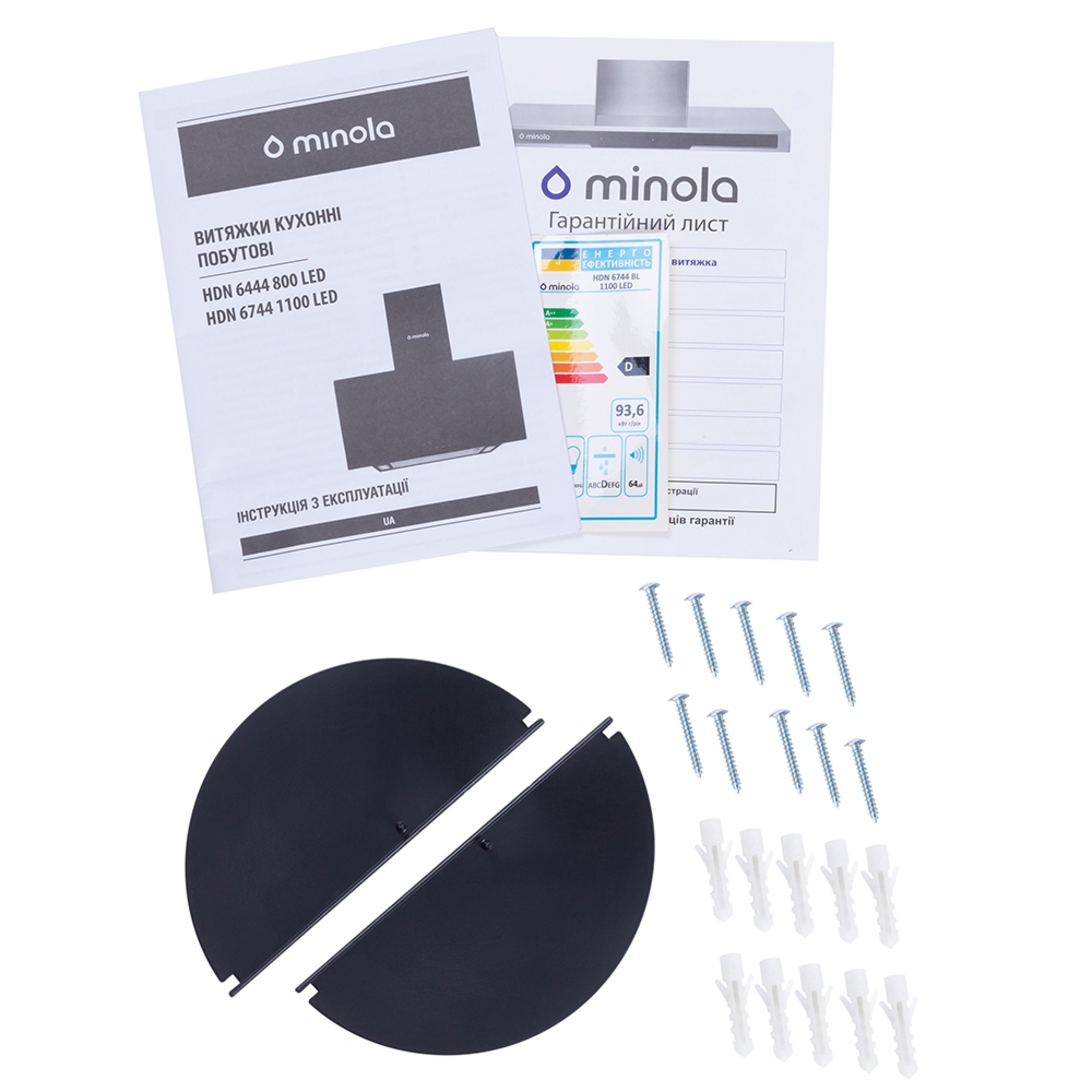 Витяжка декоративна похила Minola HDN 6444 BL 800 LED - зображення 11