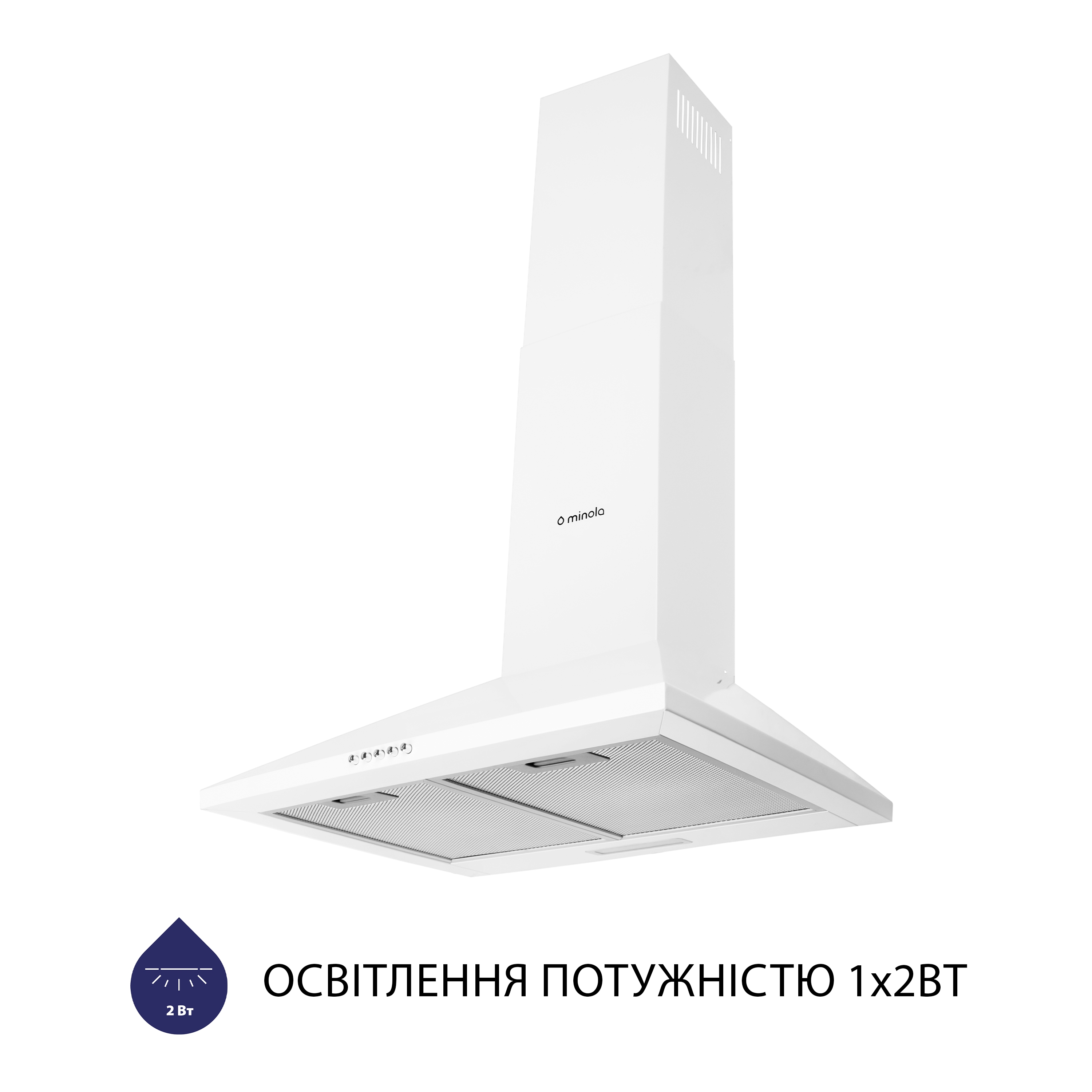 Витяжка купольна Minola HK 5214 WH 700 LED - зображення 3