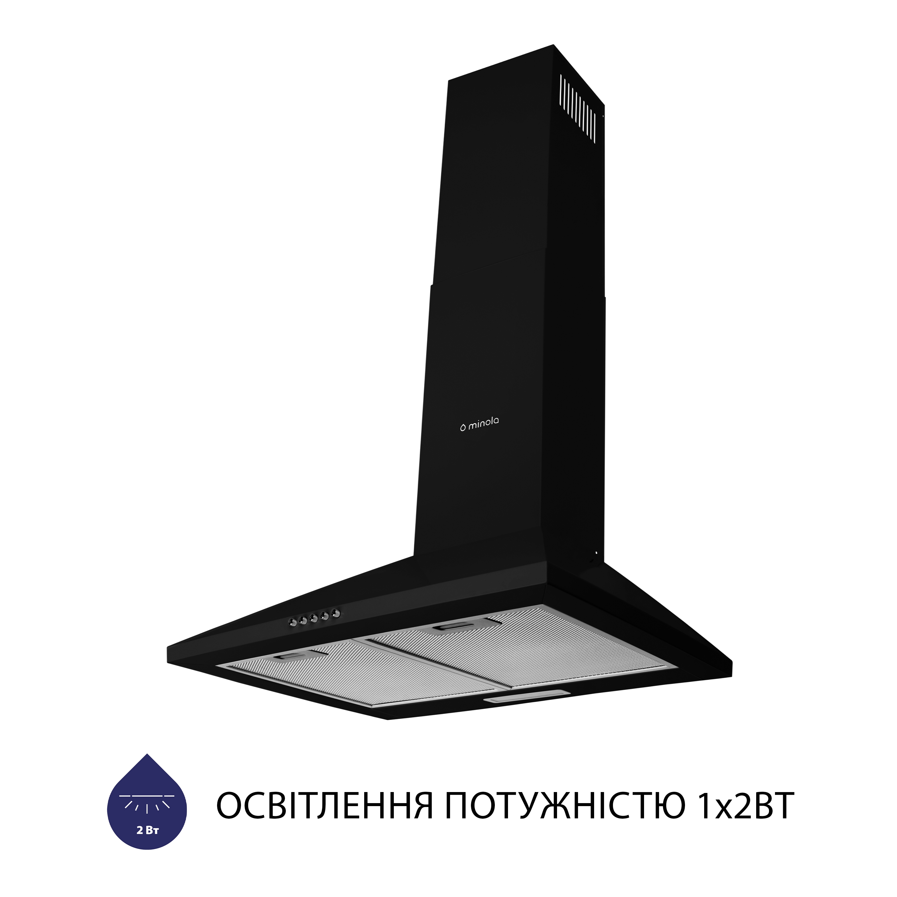 Витяжка купольна Minola HK 5614 BL 1000 LED - зображення 3